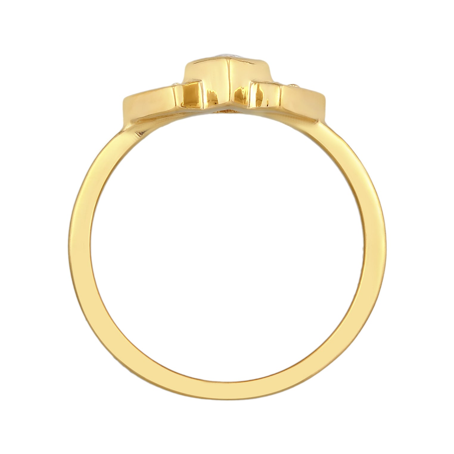 Gold - Elli | Ring Geo Vintage | Zirkonia (Weiß) | 925er Sterling Silber vergoldet