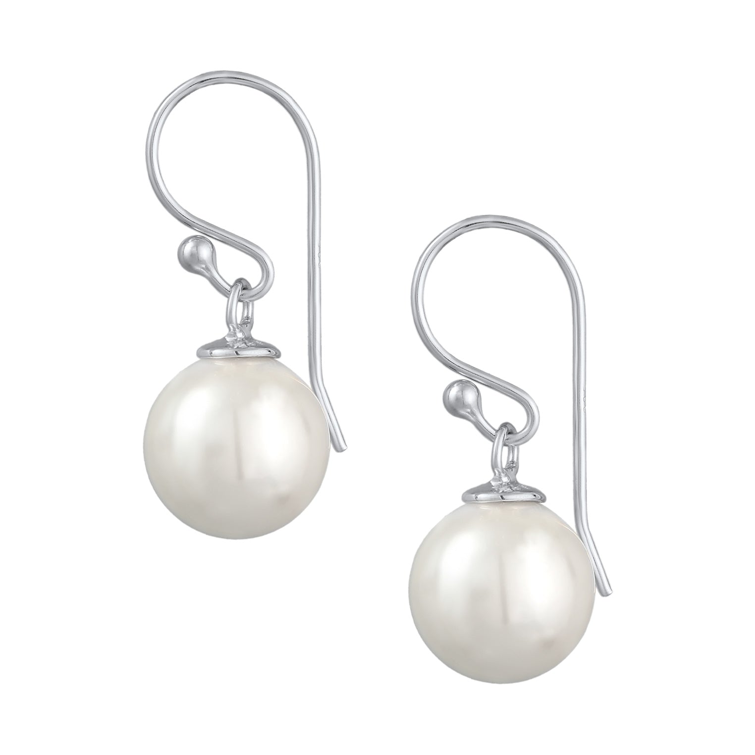 Silber - Elli | Ohrhänger Klassisch | Muschelkernperle | 925er Sterling Silber