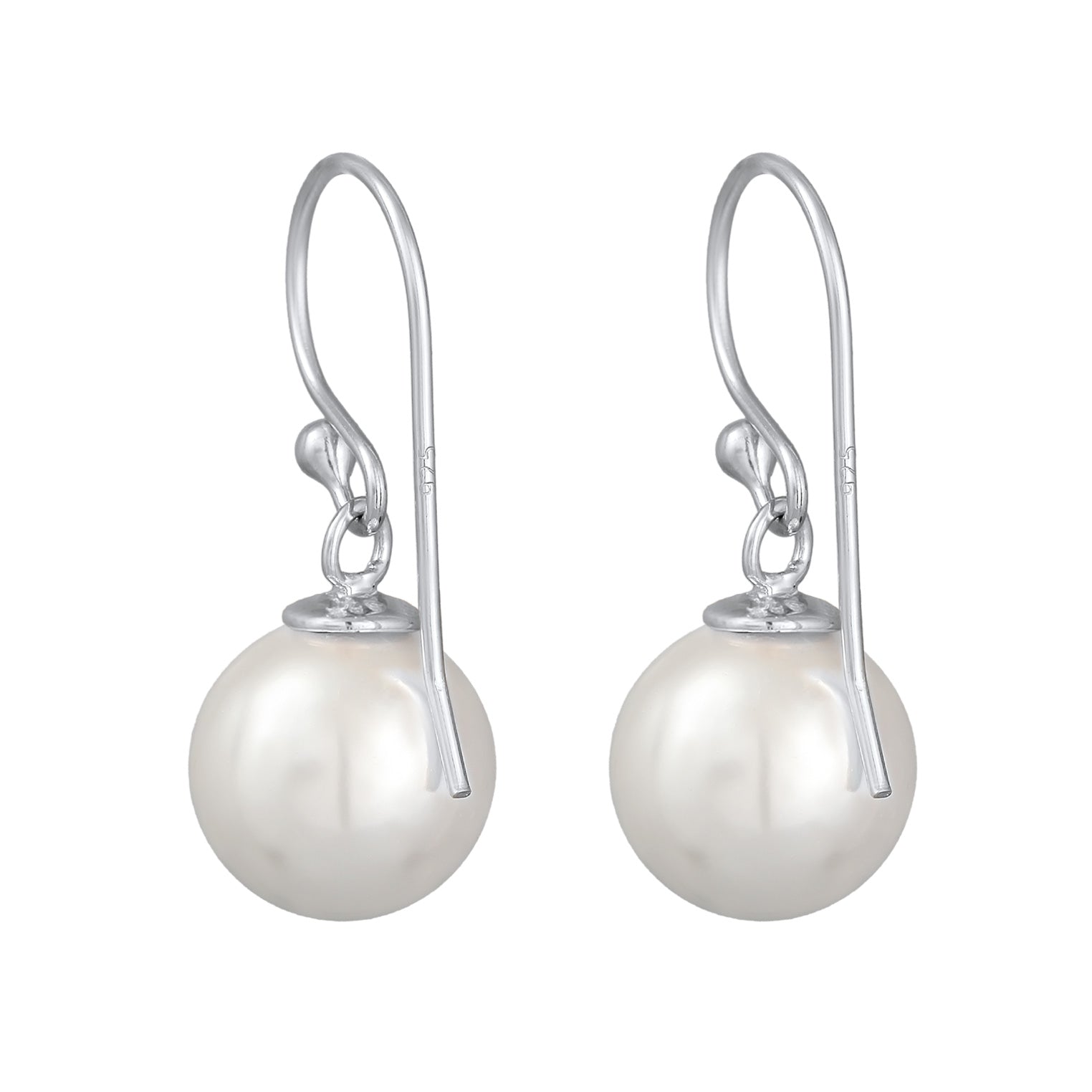 Silber - Elli | Ohrhänger Klassisch | Muschelkernperle | 925er Sterling Silber