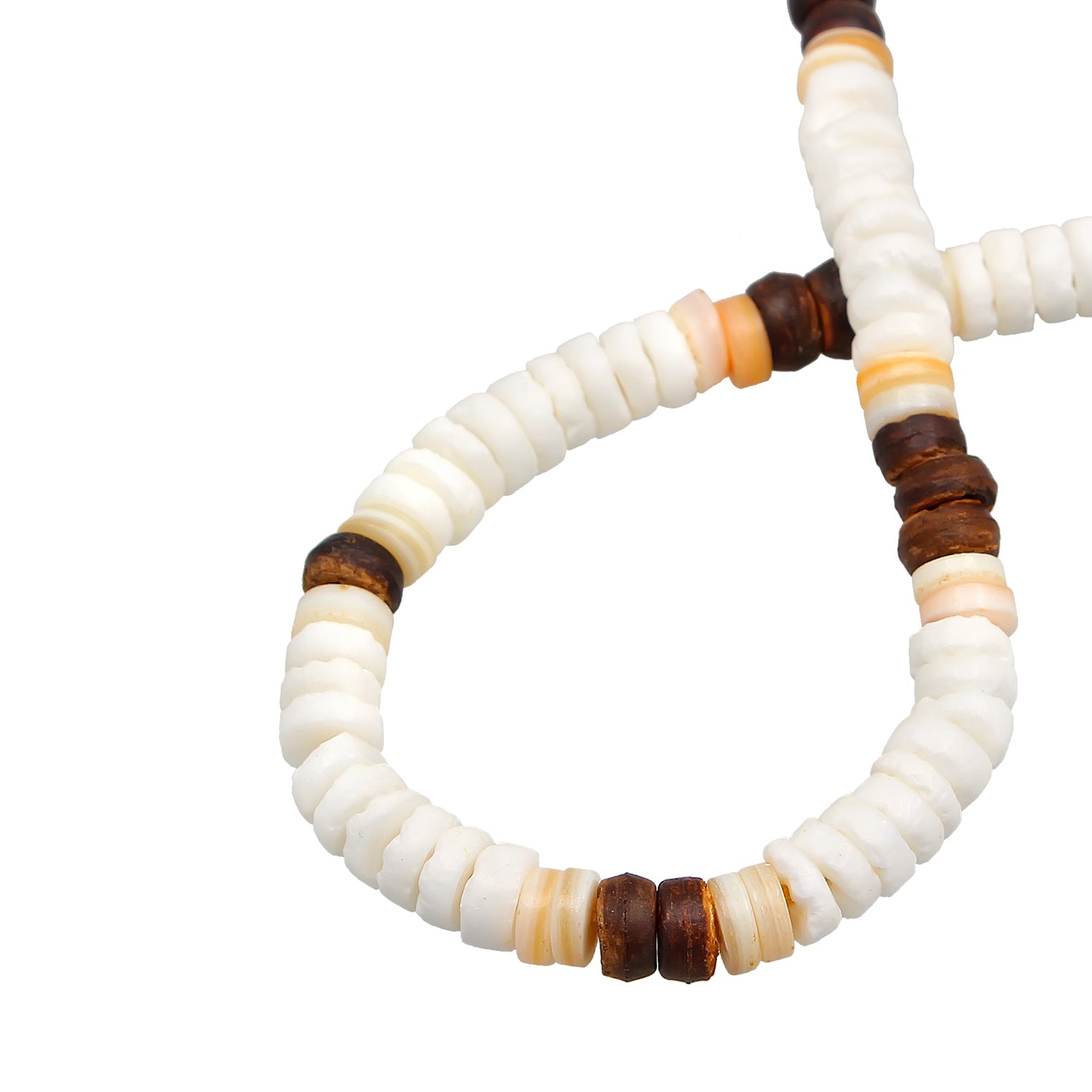 Weiß - Elli | Armband Boho Kokosnuss | Muschel | 925er Sterling Silber