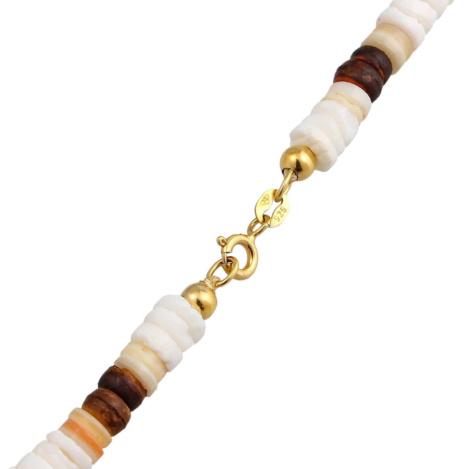 Weiß - Elli | Armband Boho Kokosnuss | Muschel | 925er Sterling Silber