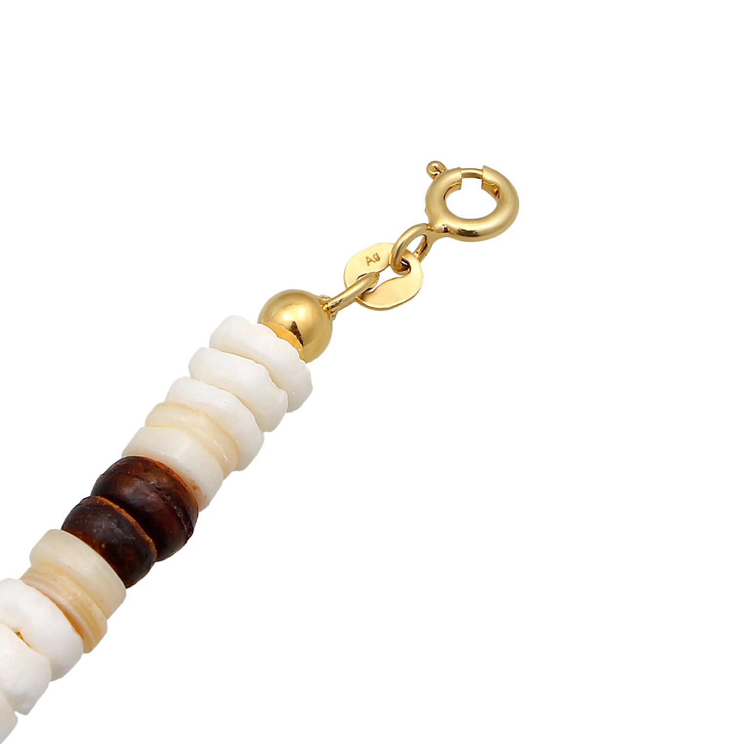 Weiß - Elli | Armband Boho Kokosnuss | Muschel | 925er Sterling Silber