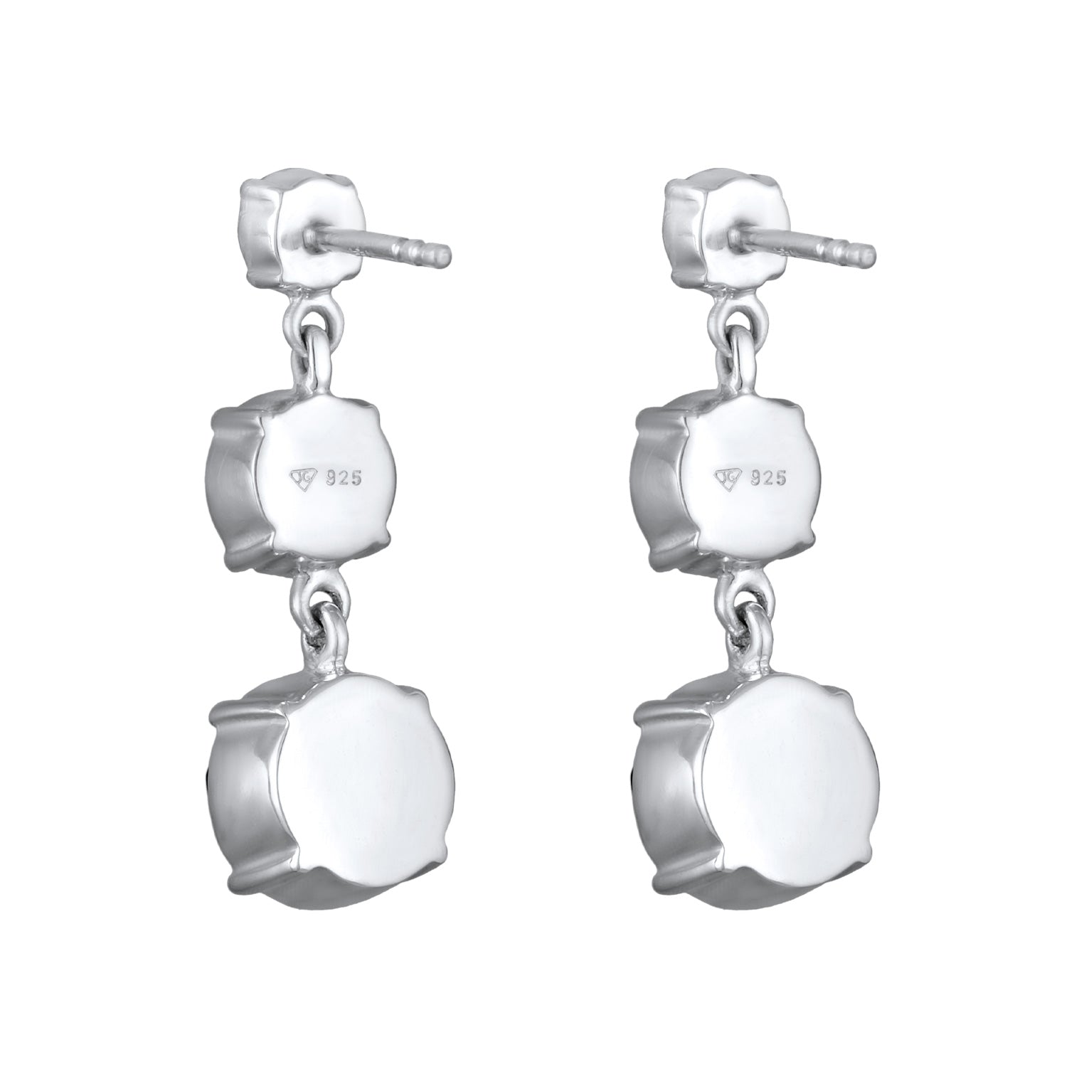 Silber - Elli | Ohrhänger Rund | Kristall (Blau) | 925er Sterling Silber