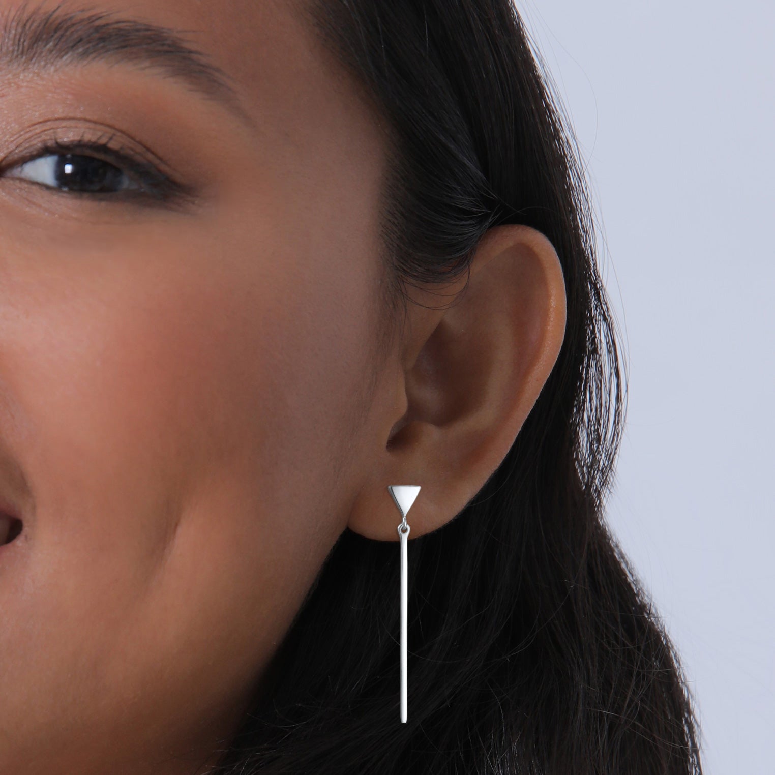 Silber - Elli | Ohrhänger Dreick Geo Stab | 925er Sterling Silber