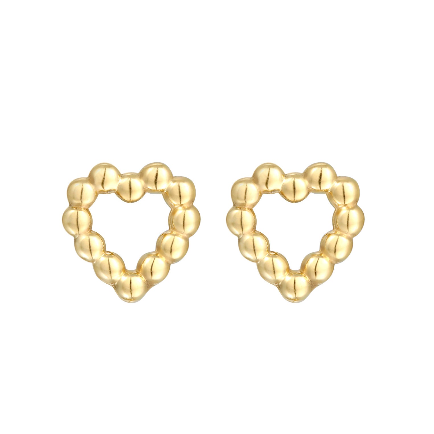 Gold - Elli PREMIUM | Ohrstecker Herz Kugeln | 375er Gelbgold