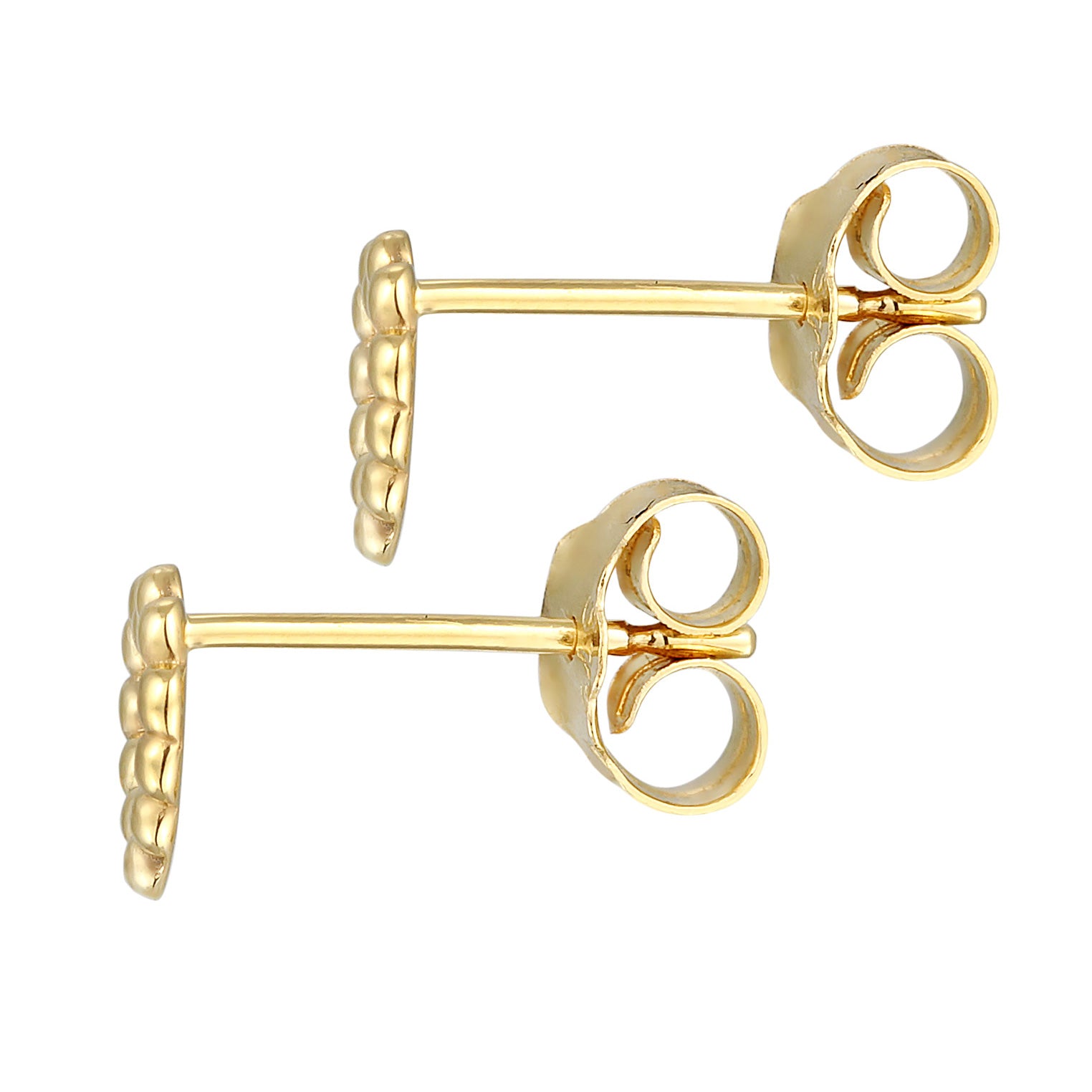 Gold - Elli PREMIUM | Ohrstecker Herz Kugeln | 375er Gelbgold