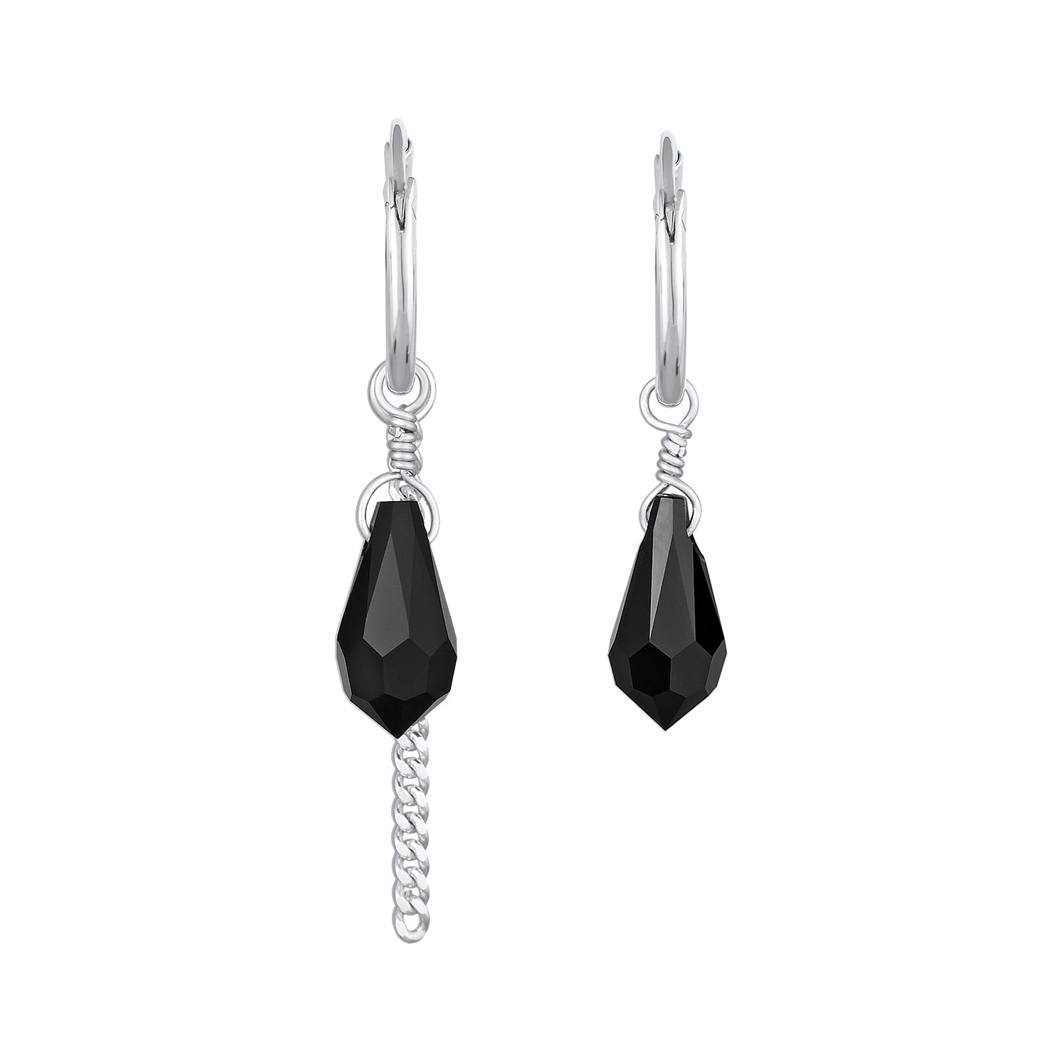 Silber - Elli | Creolen Tropfen Anhänger Kette | 925er Sterling Silber
