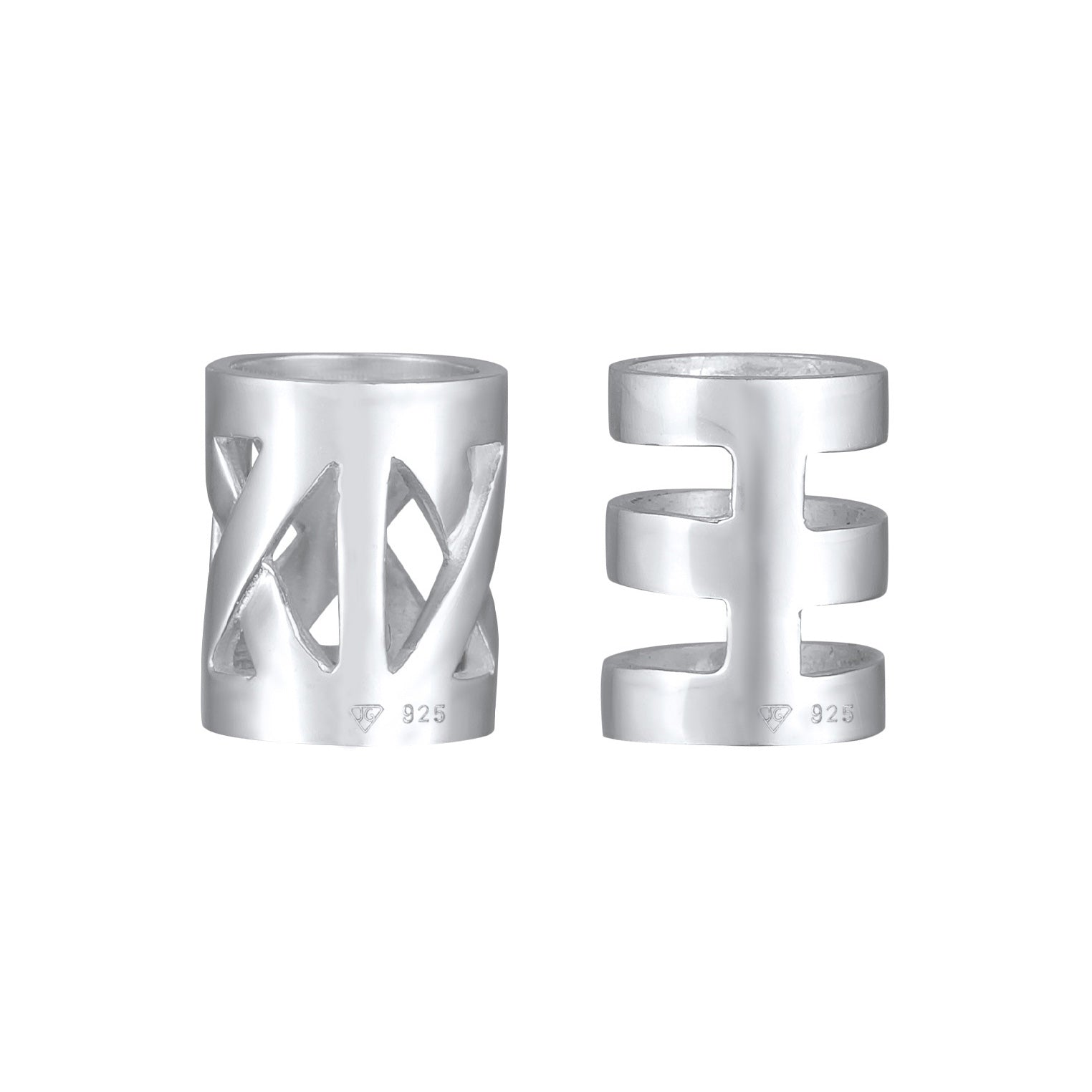 Silber - Elli | Haarring 2er Set Dreadlocks | 925er Sterling Silber