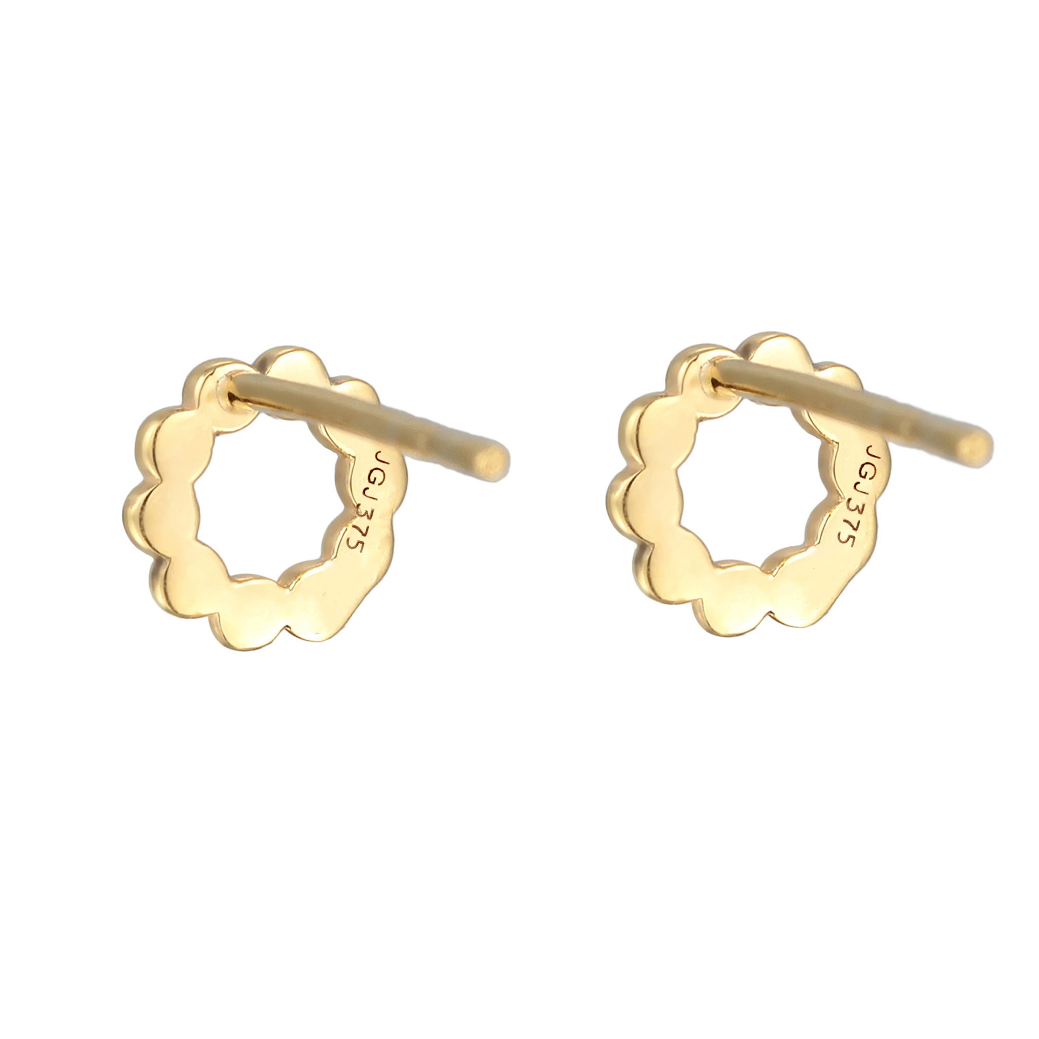 Gold - Elli PREMIUM | Ohrstecker Kreis Kugeln | 375er Gelbgold