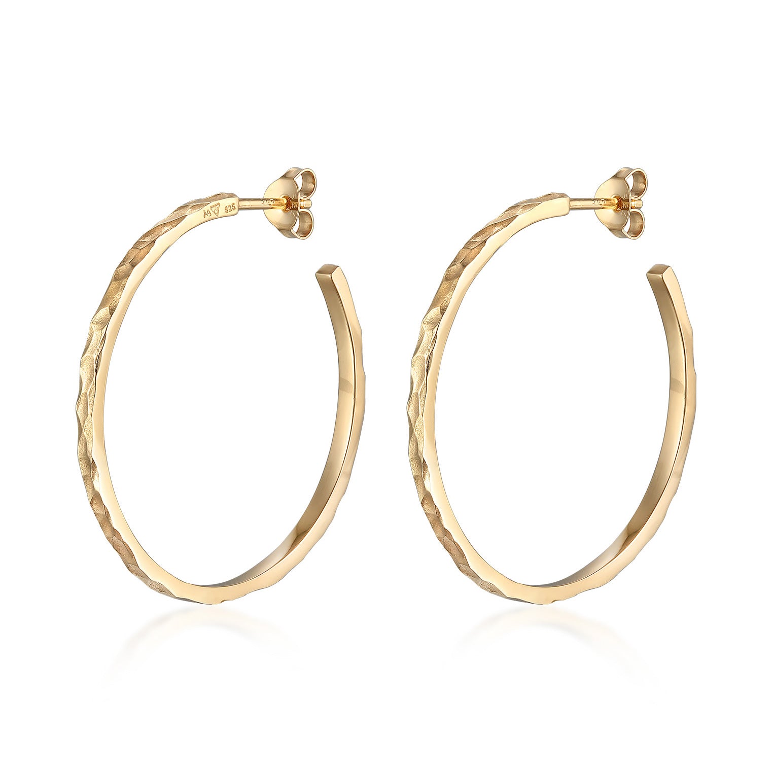 Gold - Elli | Creolen Stecker Basic | 925er Sterling Silber vergoldet