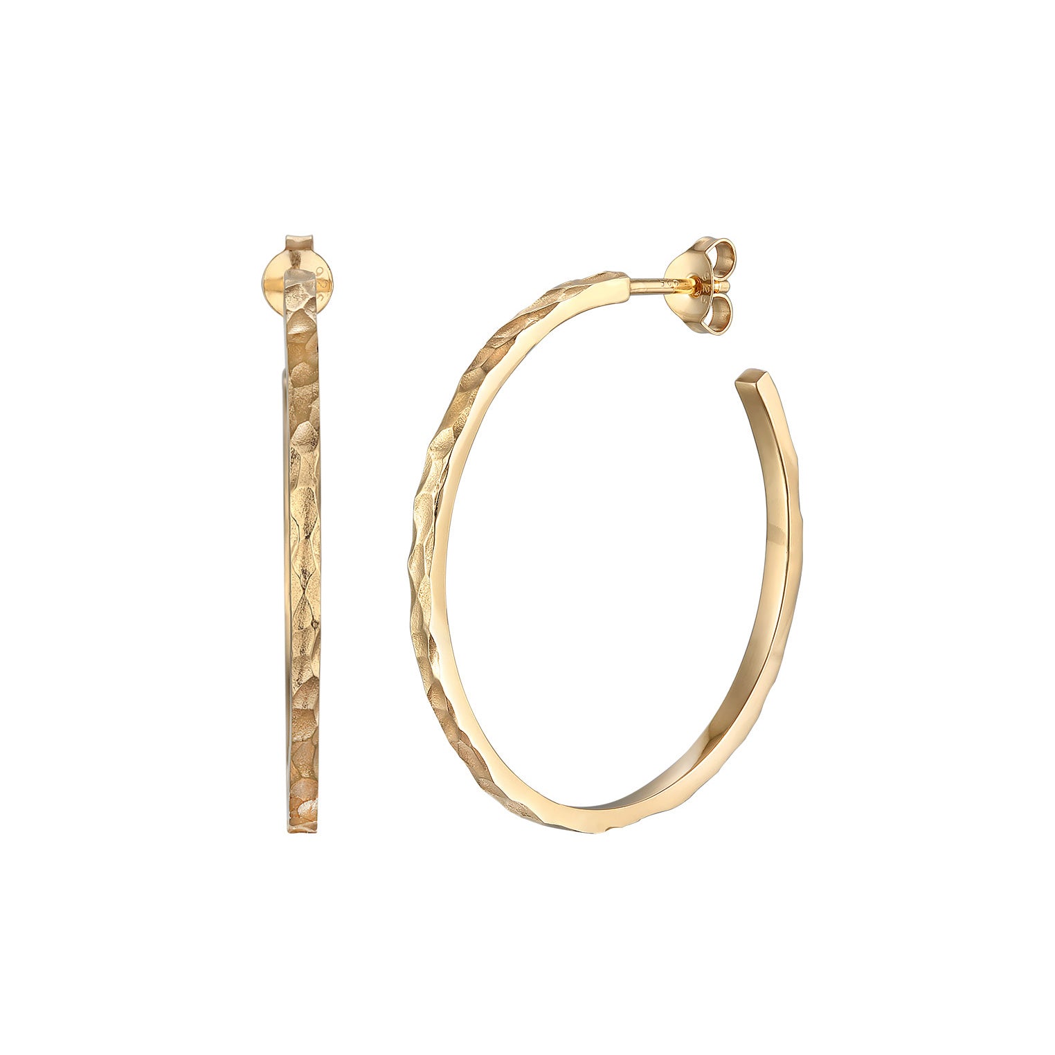 Gold - Elli | Creolen Stecker Basic | 925er Sterling Silber vergoldet