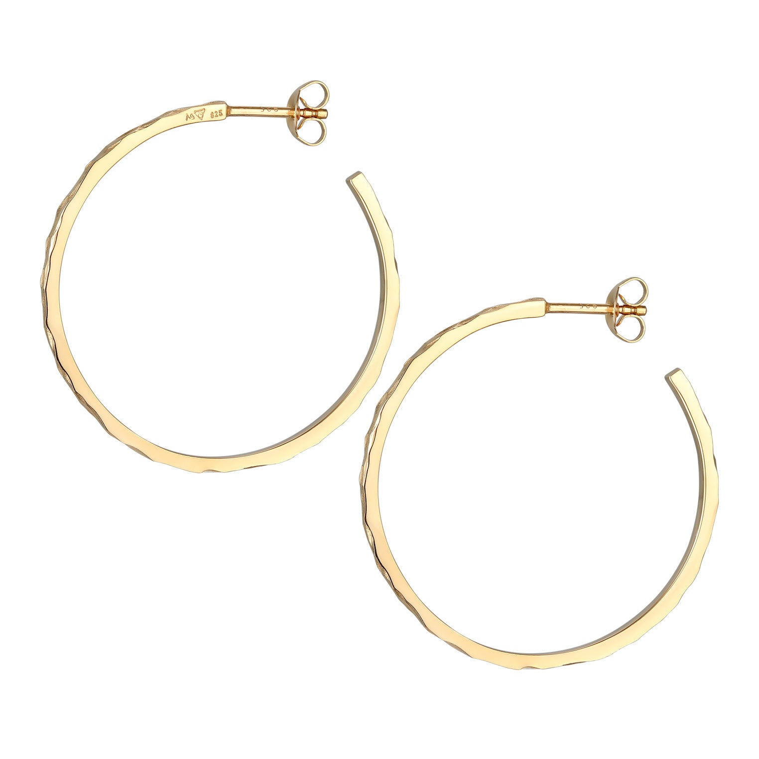 Gold - Elli | Creolen Stecker Basic | 925er Sterling Silber vergoldet