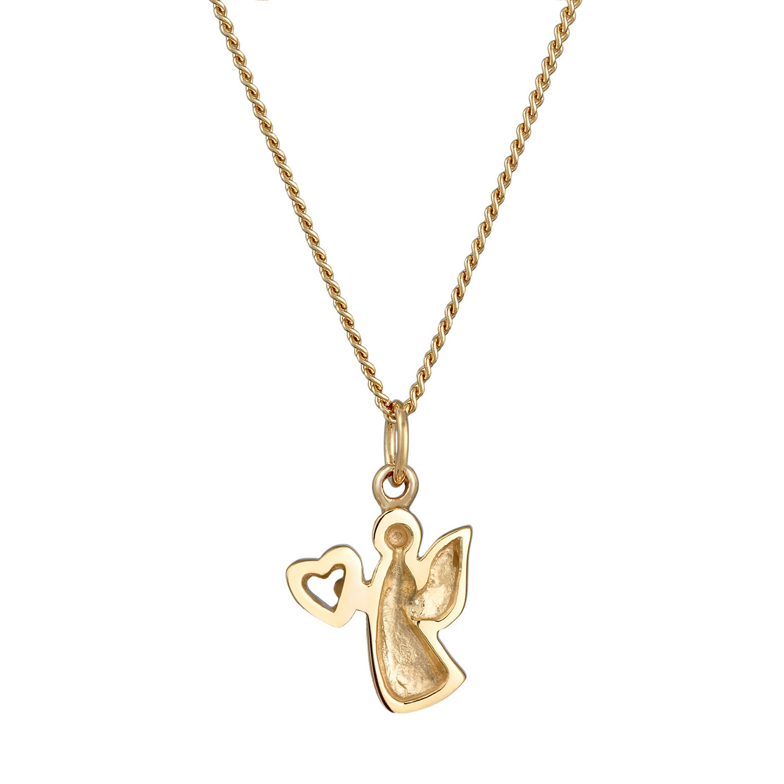 Gold - Elli PREMIUM | Halskette Engel Anhänger | 585er Gelbgold
