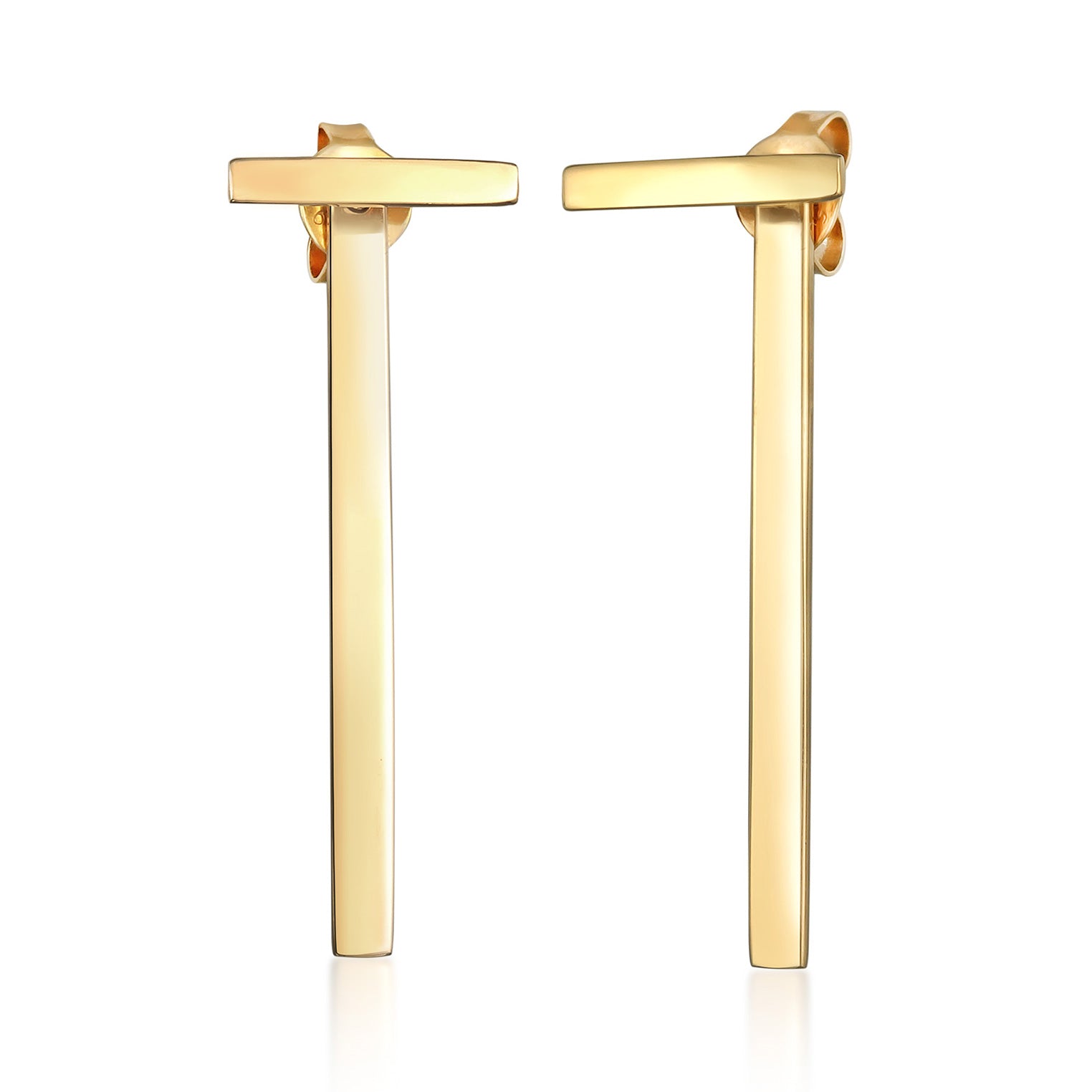 Gold - Elli | Ohrhänger Stab Geo | 925r Sterling Silber vergoldet