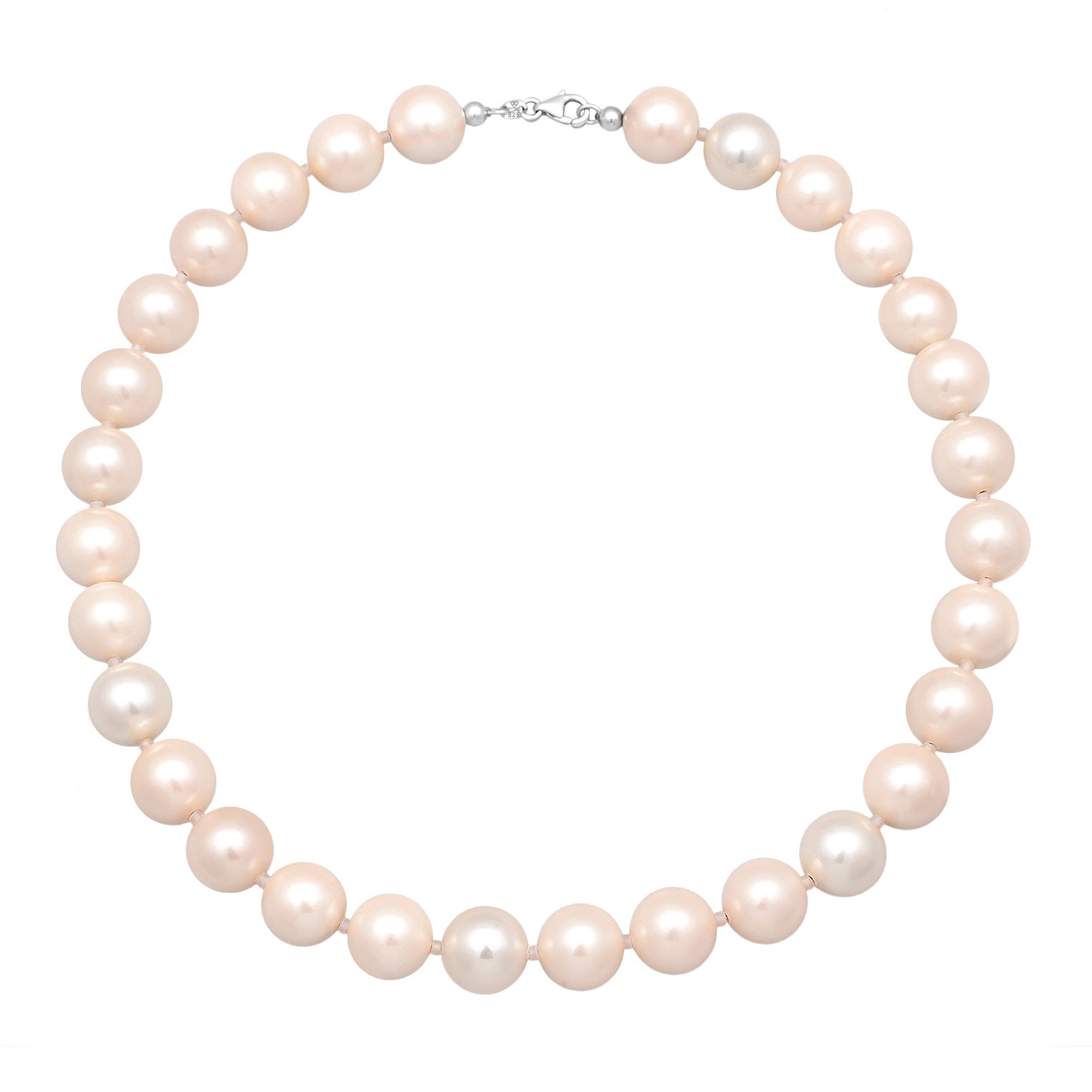 Rosa - Elli | Perlen-Halskette | Muschelkernperlen | 925er Sterling Silber