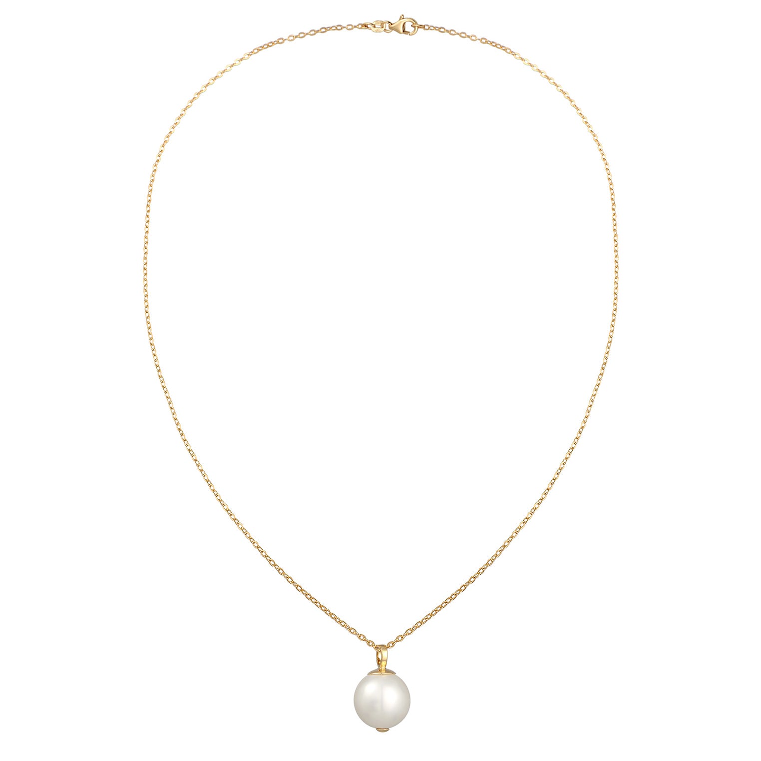Gold - Nenalina | Halskette Klassisch | Muschelkernperle | 925er Sterling Silber vergoldet