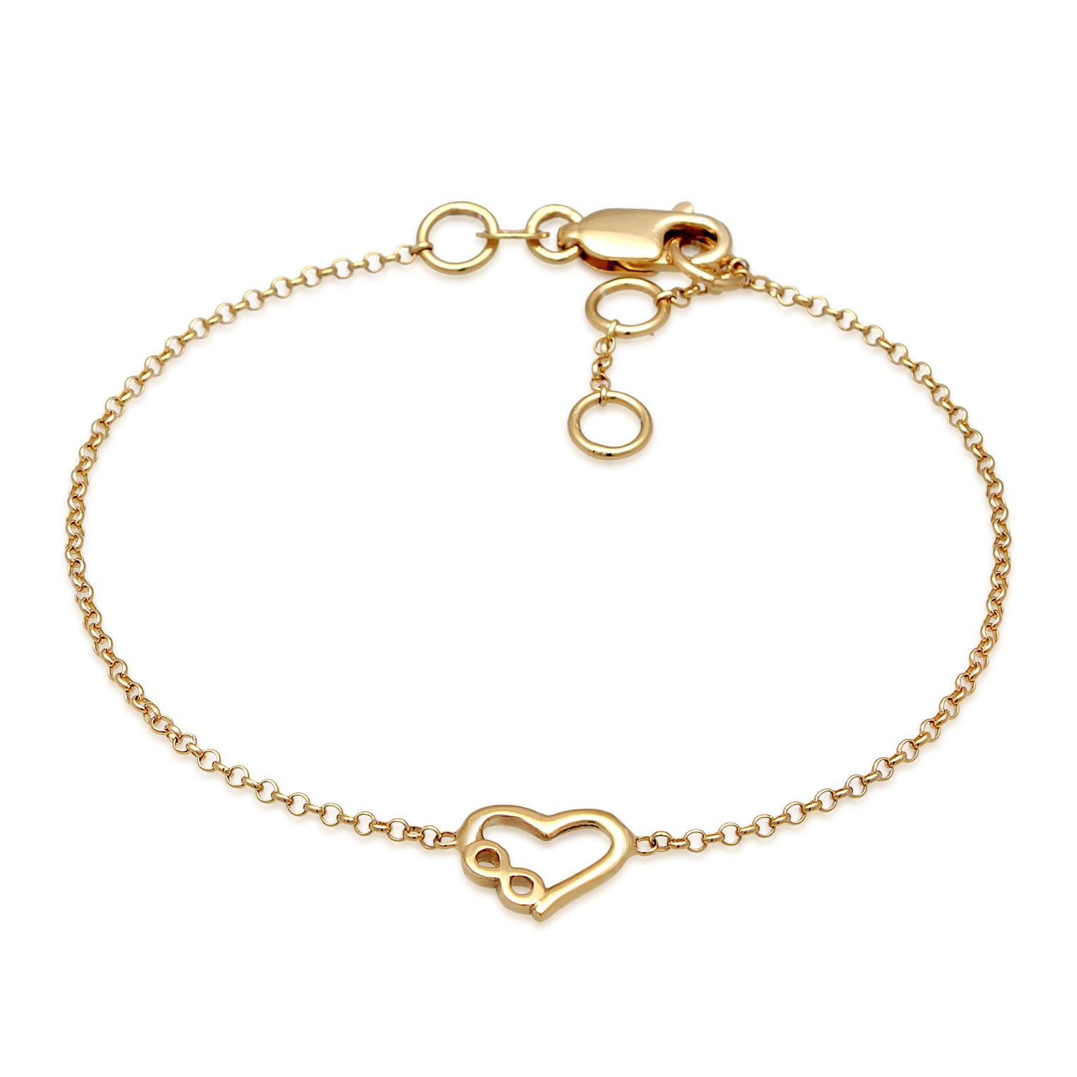 Gold - Elli PREMIUM | Armband Herz | 375er Gelbgold