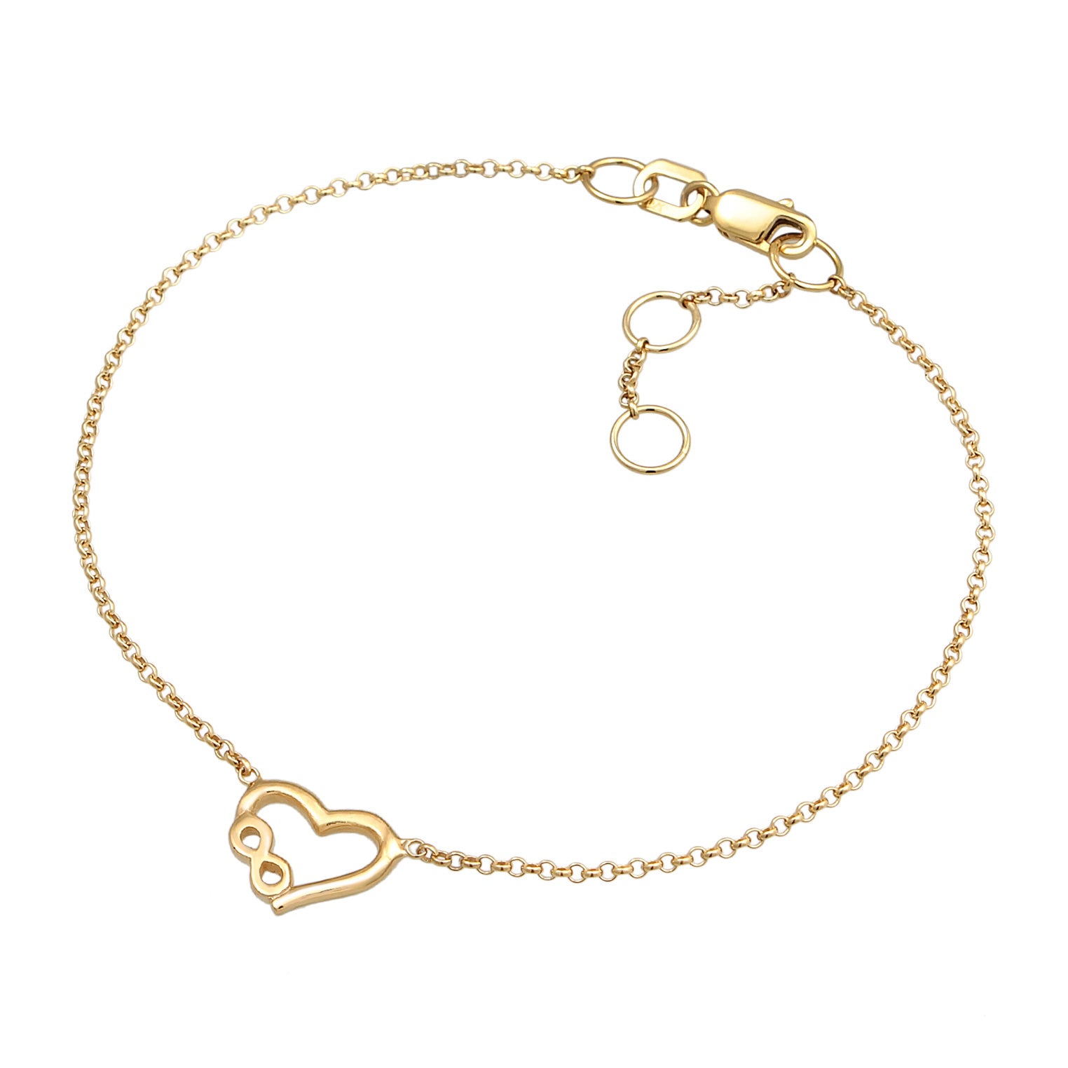 Gold - Elli PREMIUM | Armband Herz | 375er Gelbgold