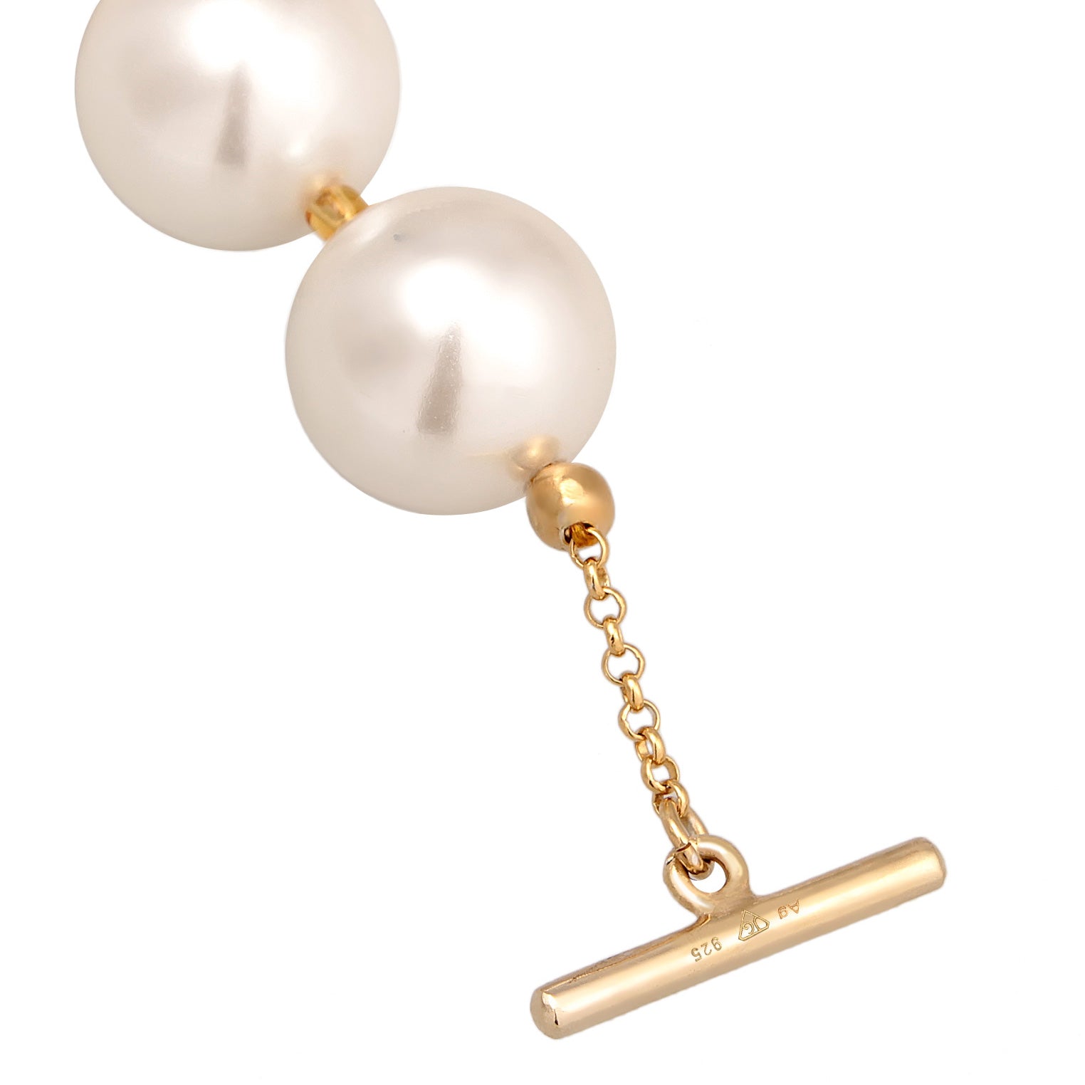 Gold - Elli | Armband Trend | Muschelkernperlen | 925er Sterling Silber Vergoldet