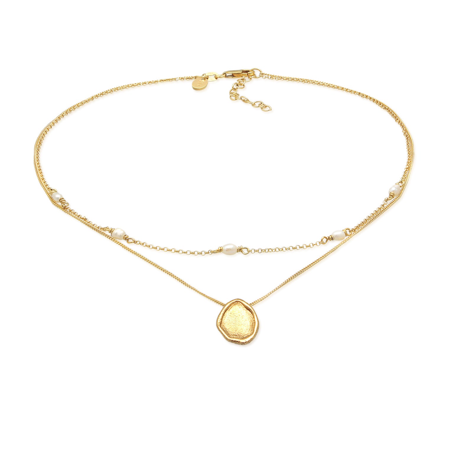 Gold - Elli PREMIUM | Choker Layer Coin | 925er Sterling Silber Vergoldet