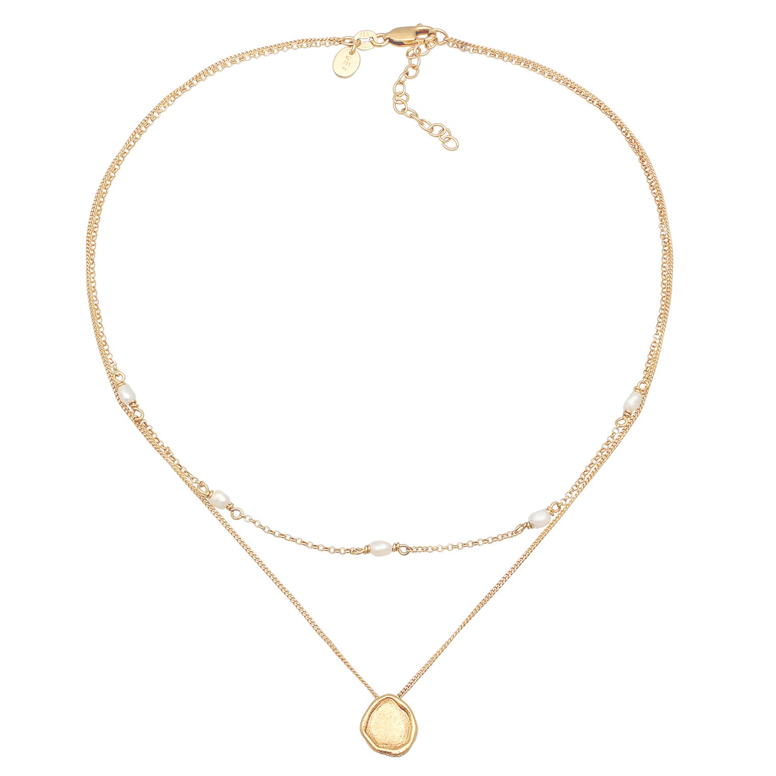 Gold - Elli PREMIUM | Choker Layer Coin | 925er Sterling Silber Vergoldet