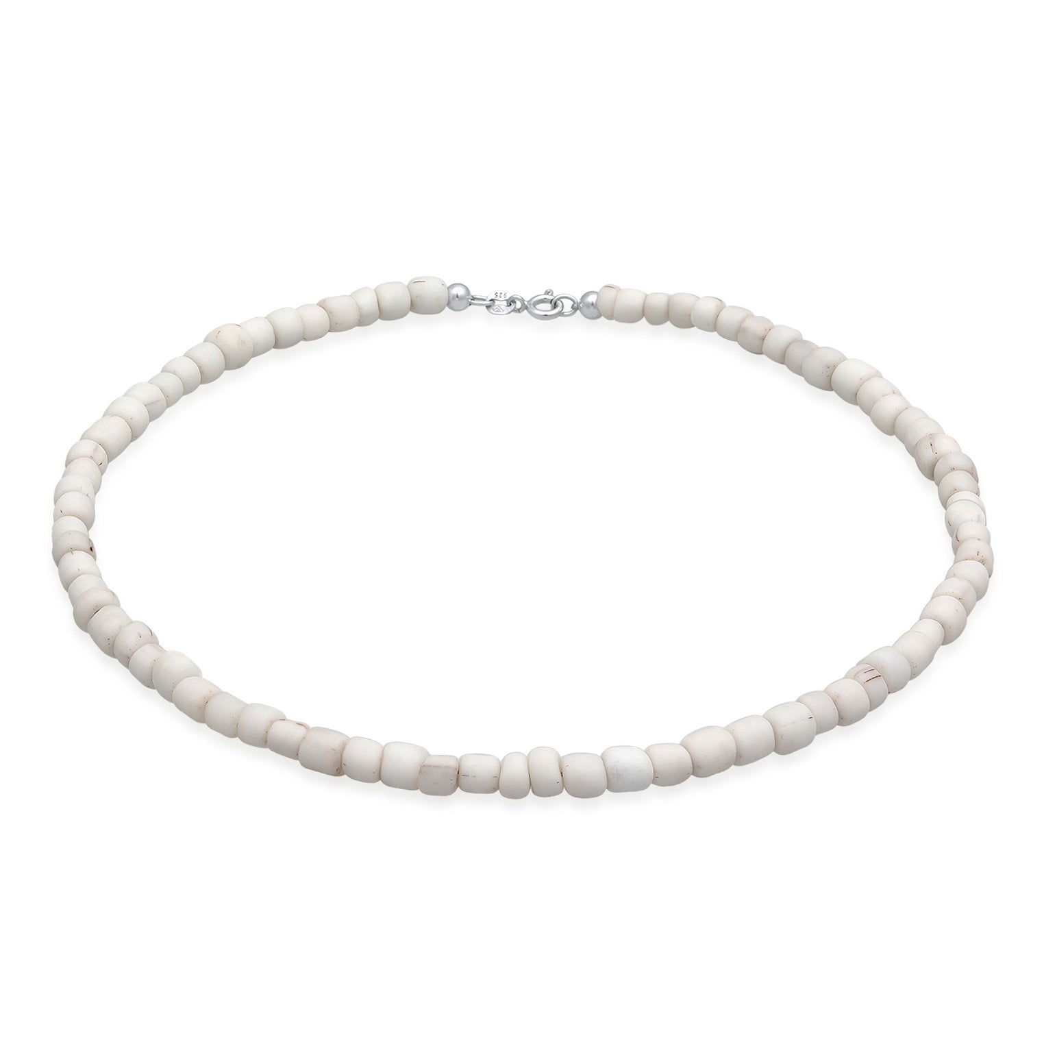 Weiß - Elli | Choker Glasperlen Weiß | 925er Sterling Silber Vergoldet