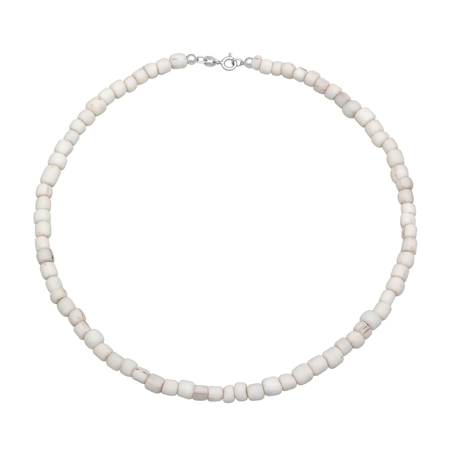 Weiß - Elli | Choker Glasperlen Weiß | 925er Sterling Silber Vergoldet