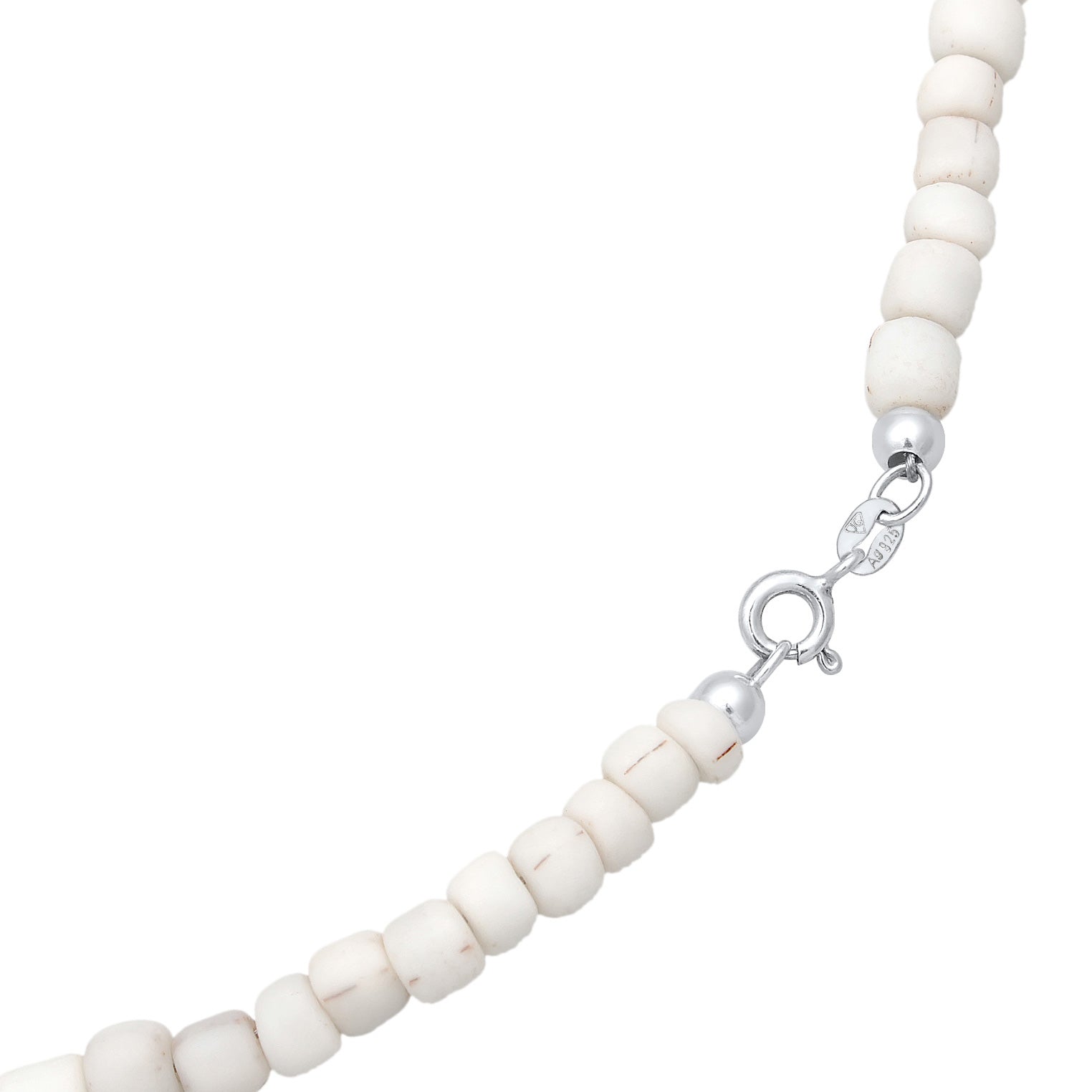 Weiß - Elli | Choker Glasperlen Weiß | 925er Sterling Silber Vergoldet
