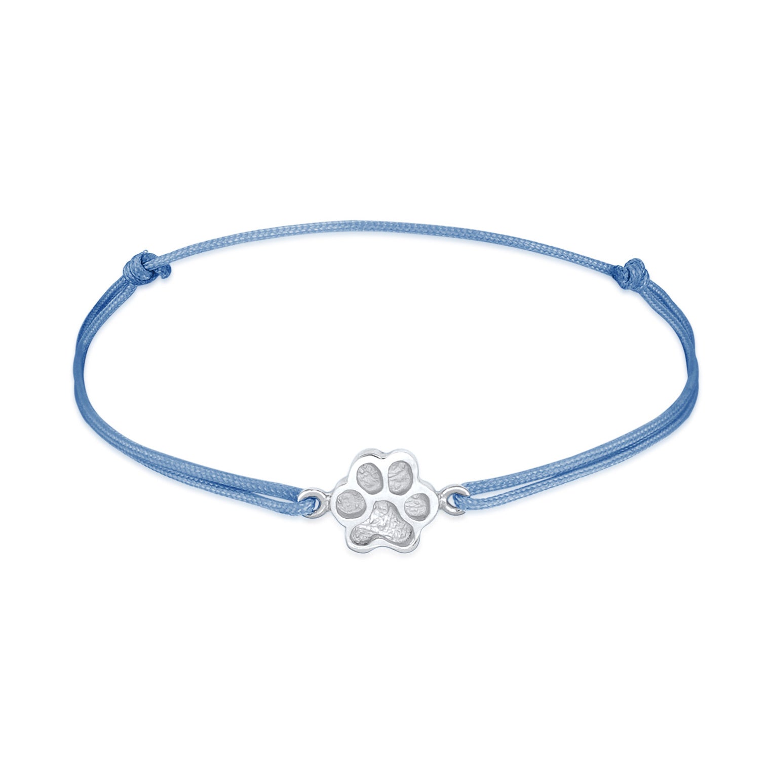 Blau - Elli | Armband Pfote | Textil | 925er Sterling Silber