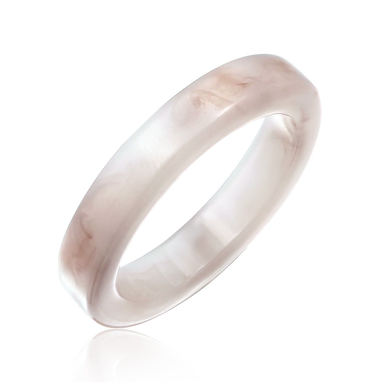 Weiß - Elli | Bandring Schmal | Resin (Weiß-Braun)