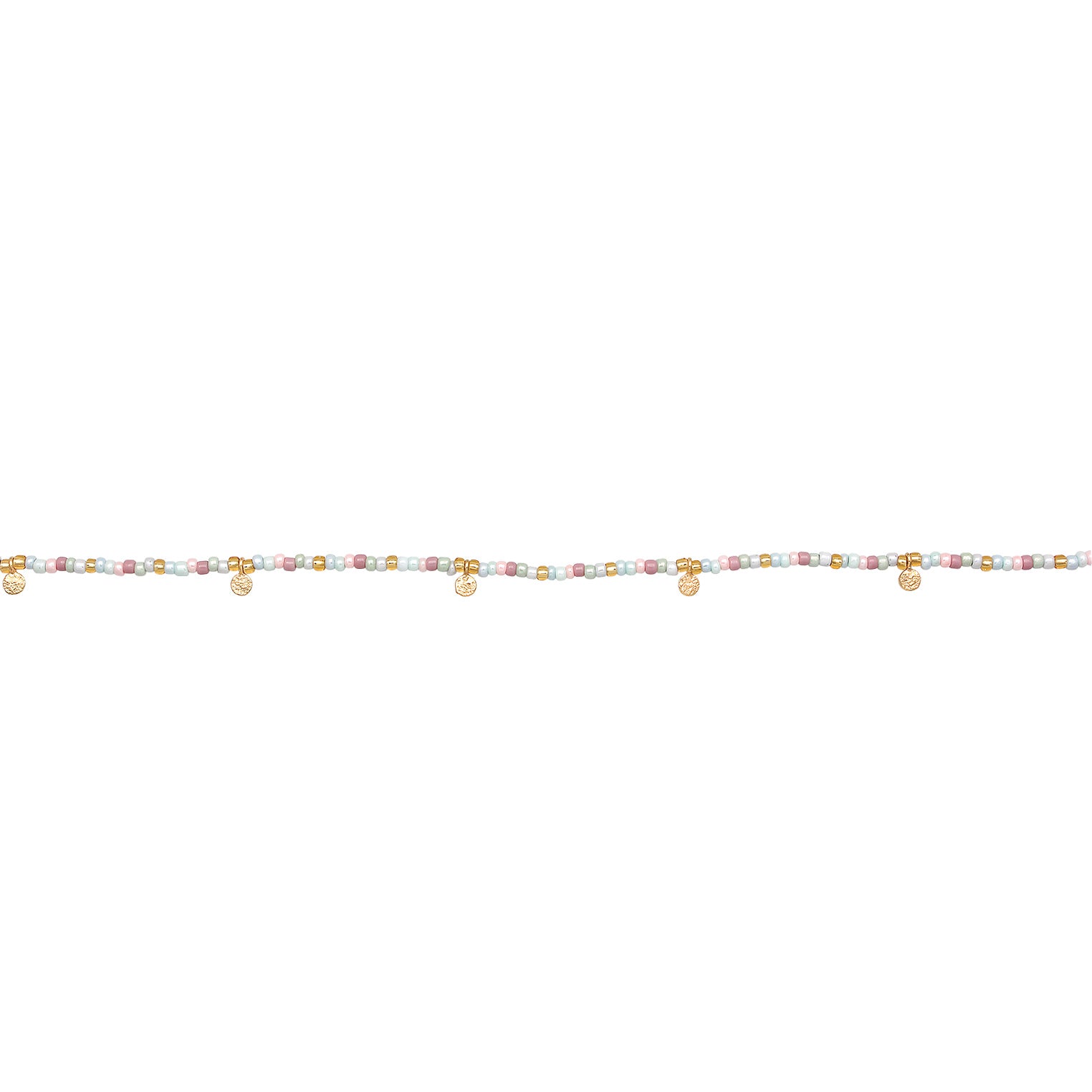 Zweifarbig - Elli | Halskette Plättchen Beads | 925er Sterling Silber Vergoldet