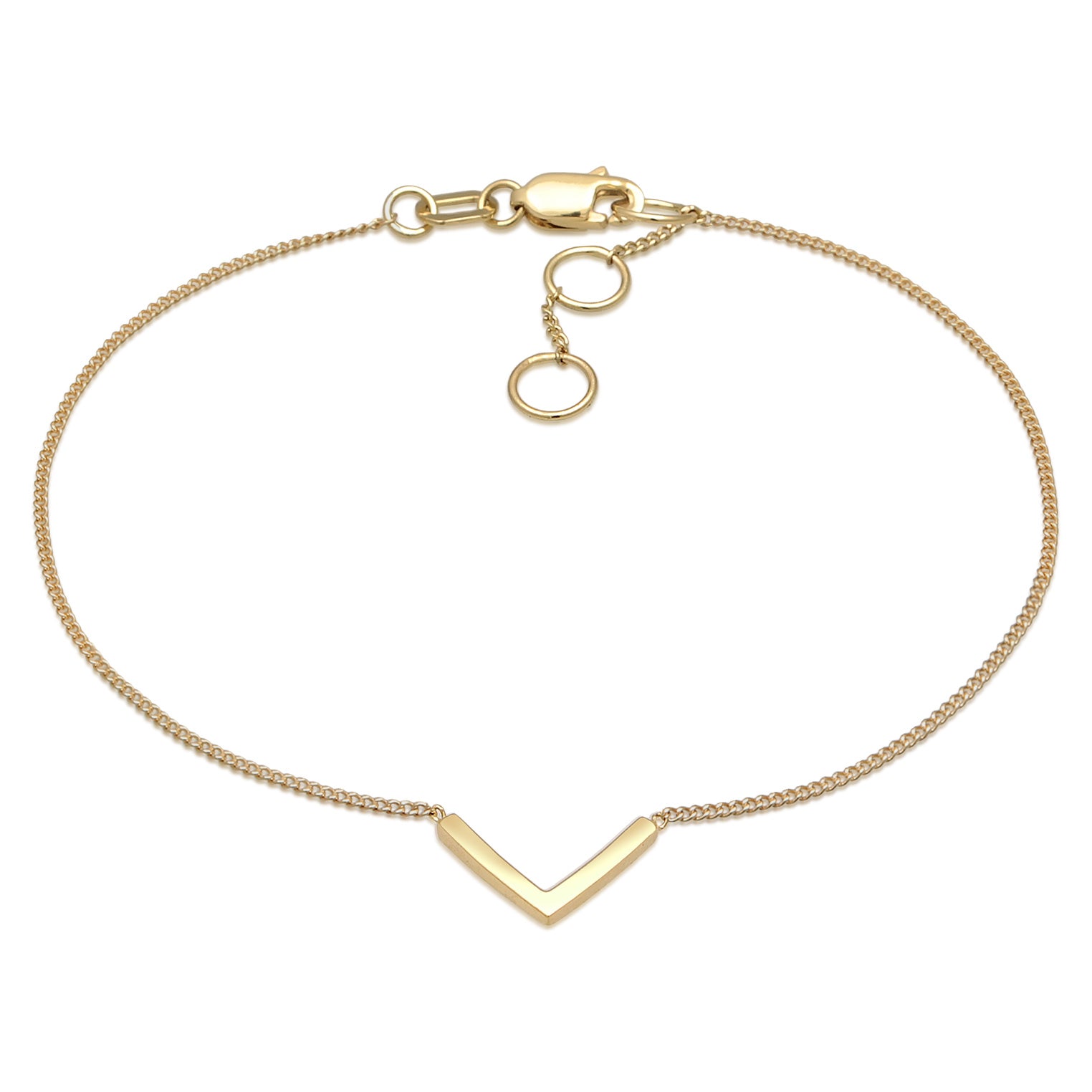 Gold - Elli PREMIUM | Armband V-Anhänger Geo | 375er Gelbgold