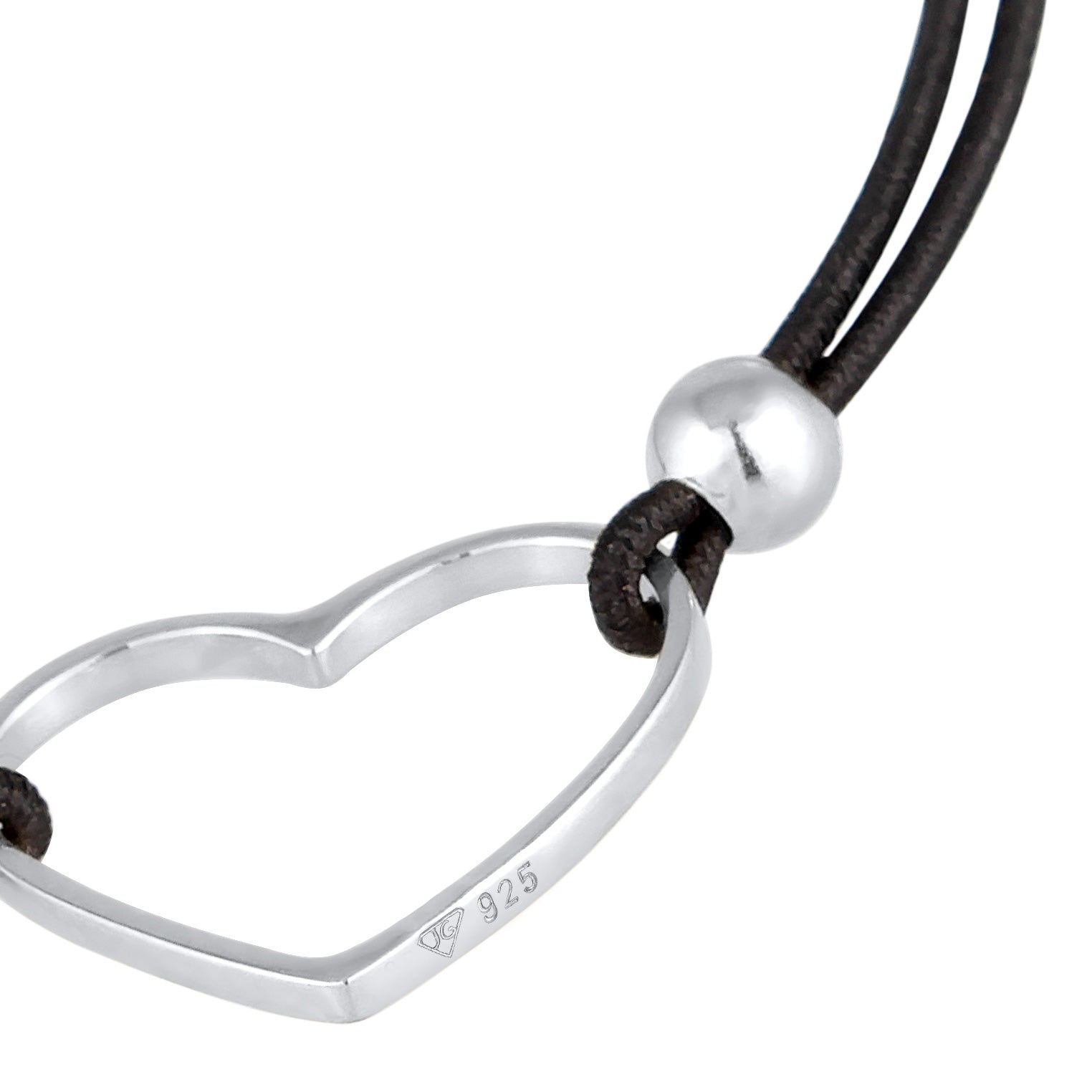 Silber - Elli | Armband Herz | Gummiband | 925er Sterling Silber
