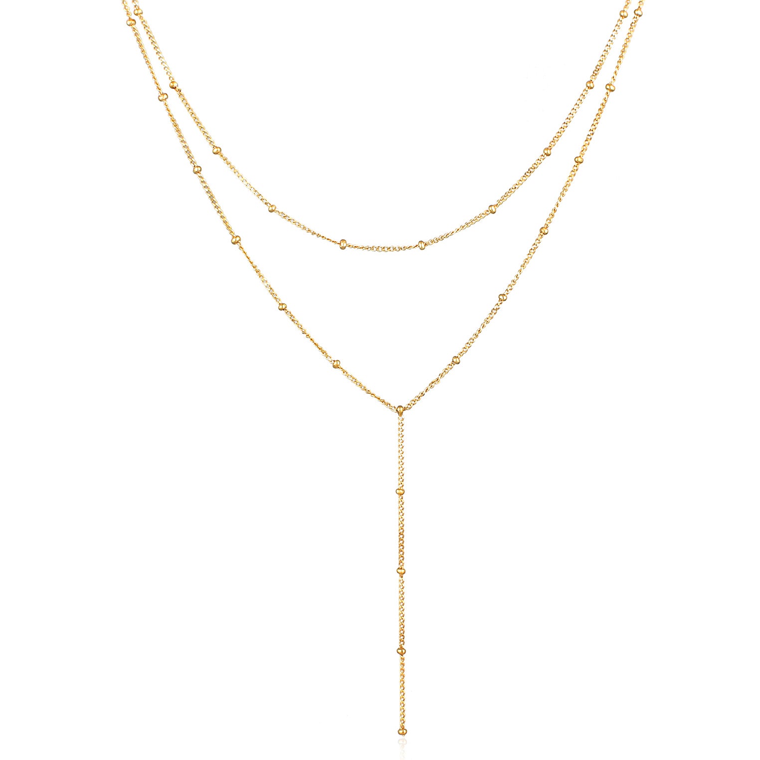 Gold - Elli | Y-Halskette Layer | 925er Sterling Silber Vergoldet