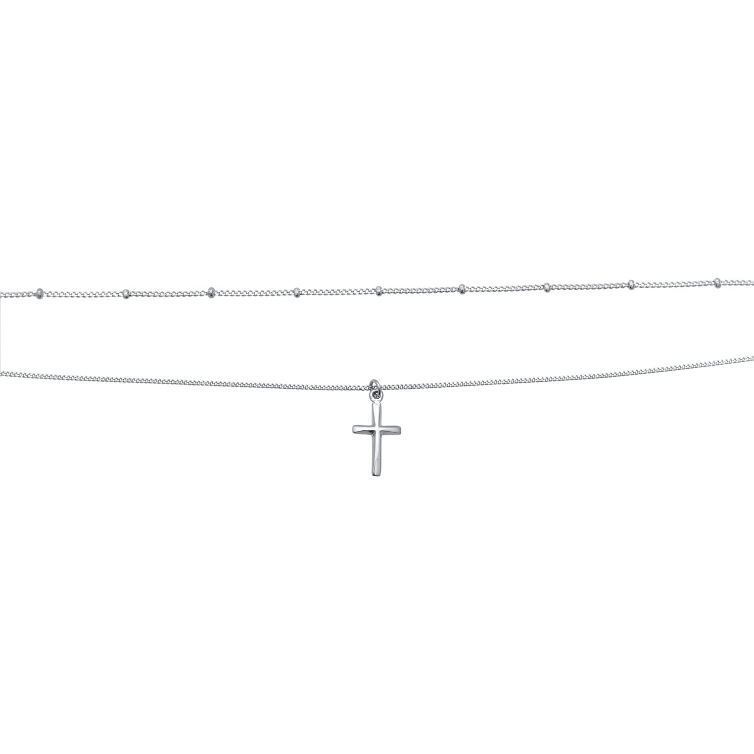 Silber - Elli | Kugel-Choker Kreuz | 925 Sterling Silber
