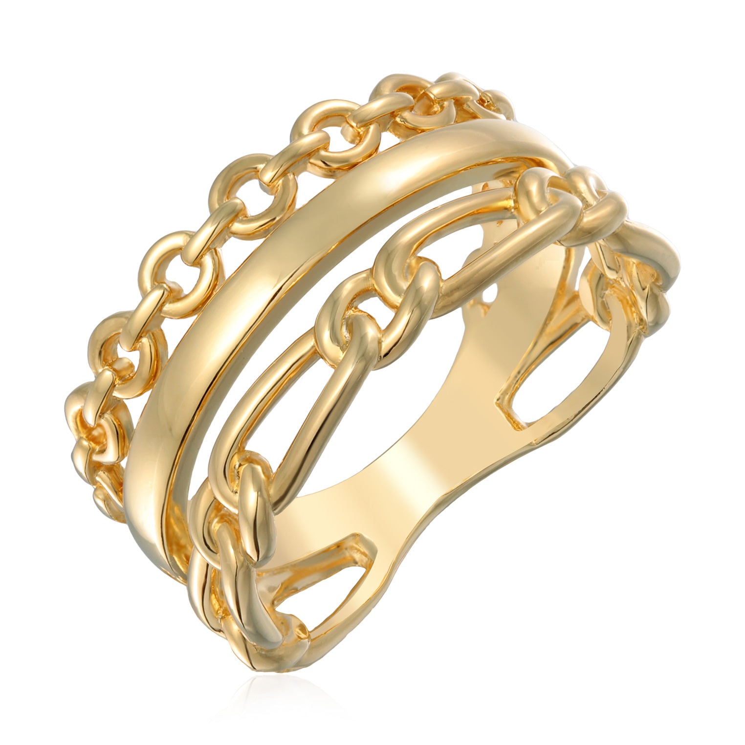 Gold - Elli | Bandring Glieder Geflochten | Messing