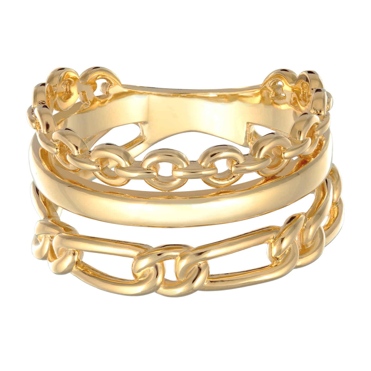 Gold - Elli | Bandring Glieder Geflochten | Messing