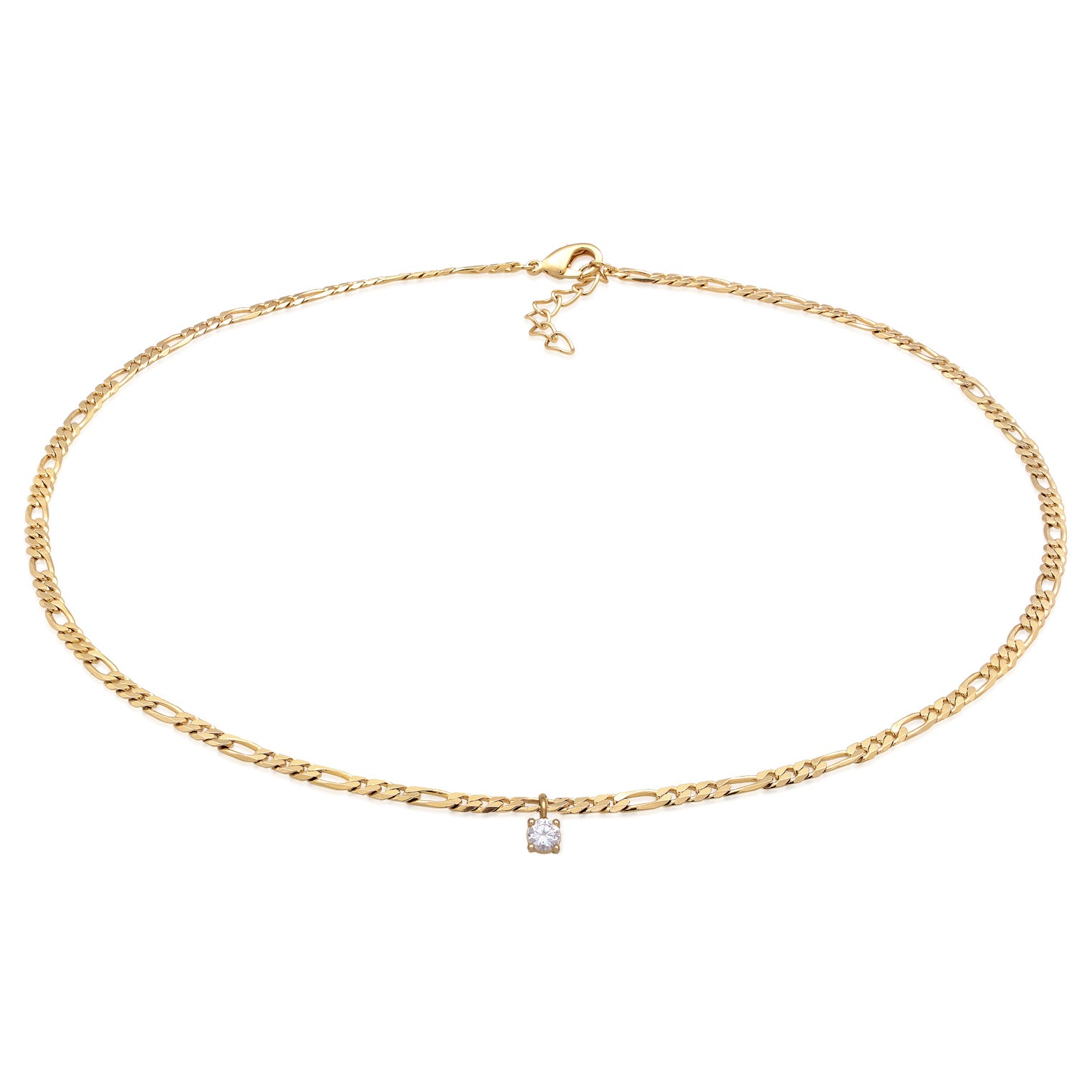 Gold - Elli | Figaro-Choker | Zirkonia (Weiß) | Messing