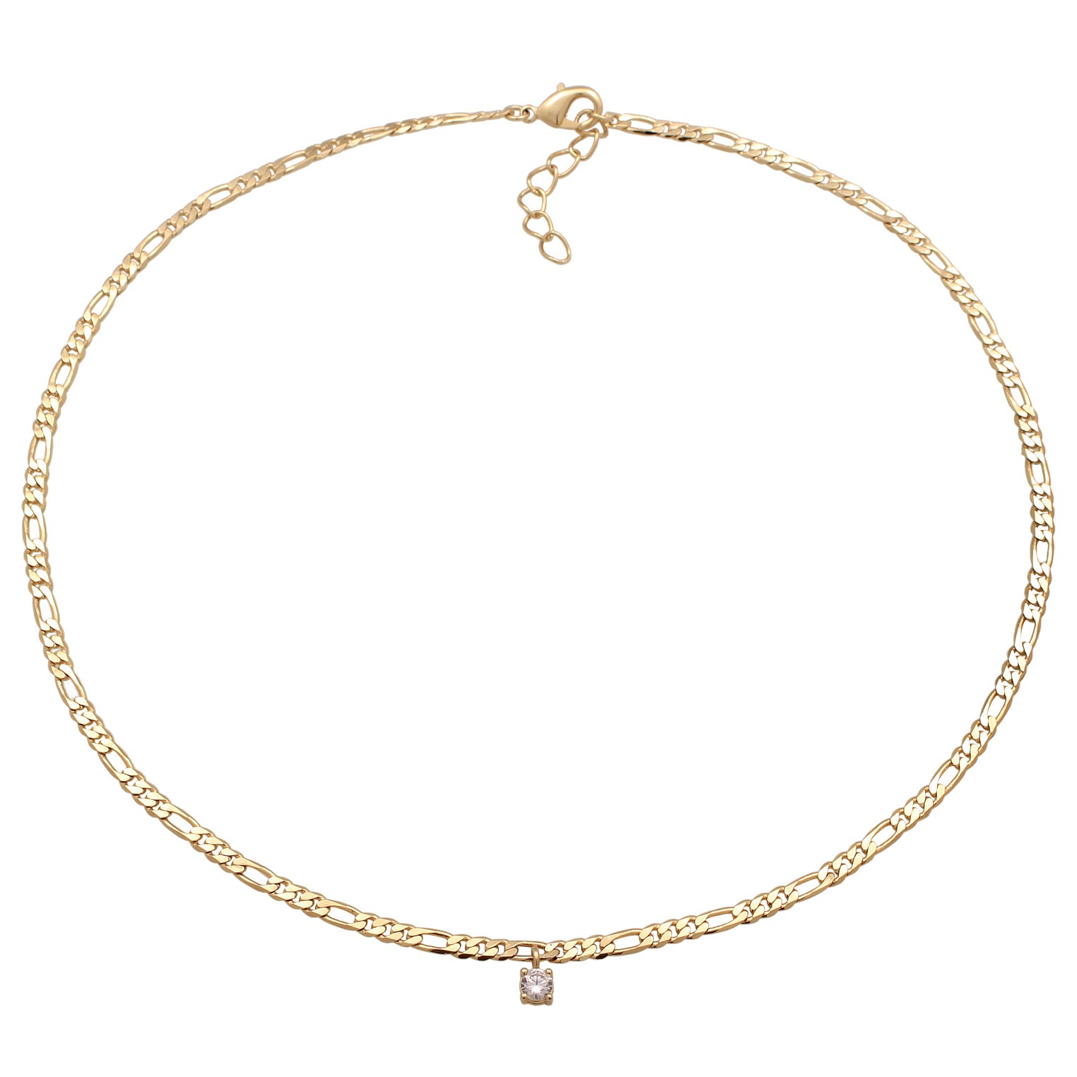 Gold - Elli | Figaro-Choker | Zirkonia (Weiß) | Messing