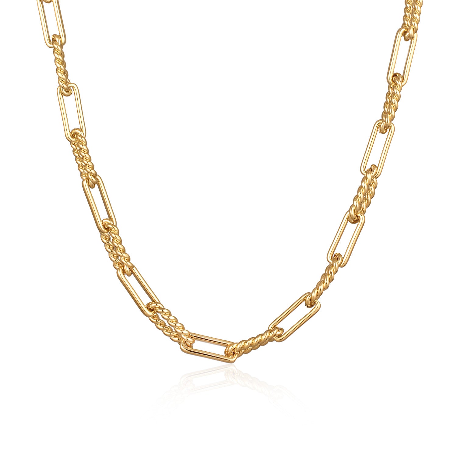 Gold - Elli | Glieder-Halskette Basic | Messing