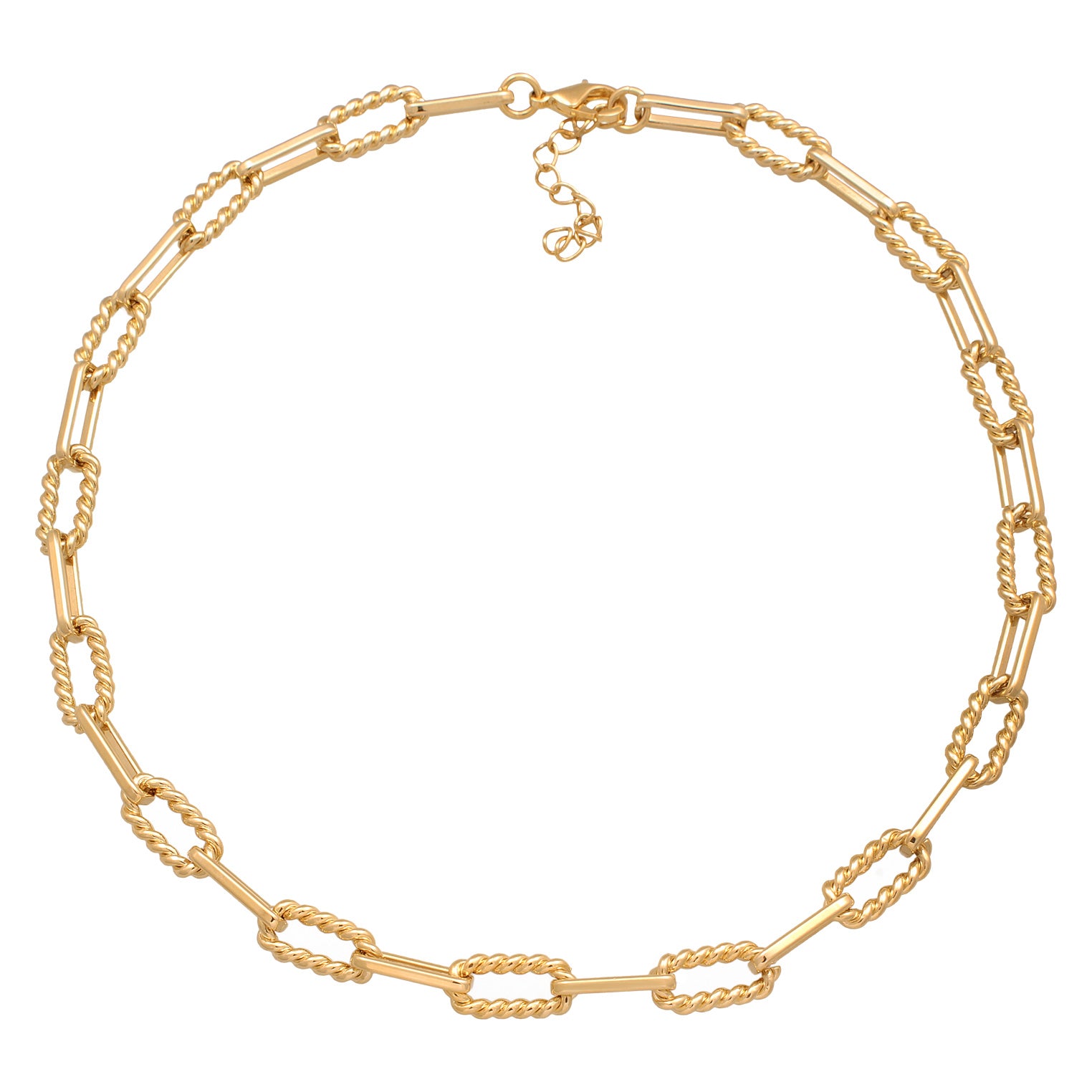 Gold - Elli | Glieder-Halskette Basic | Messing