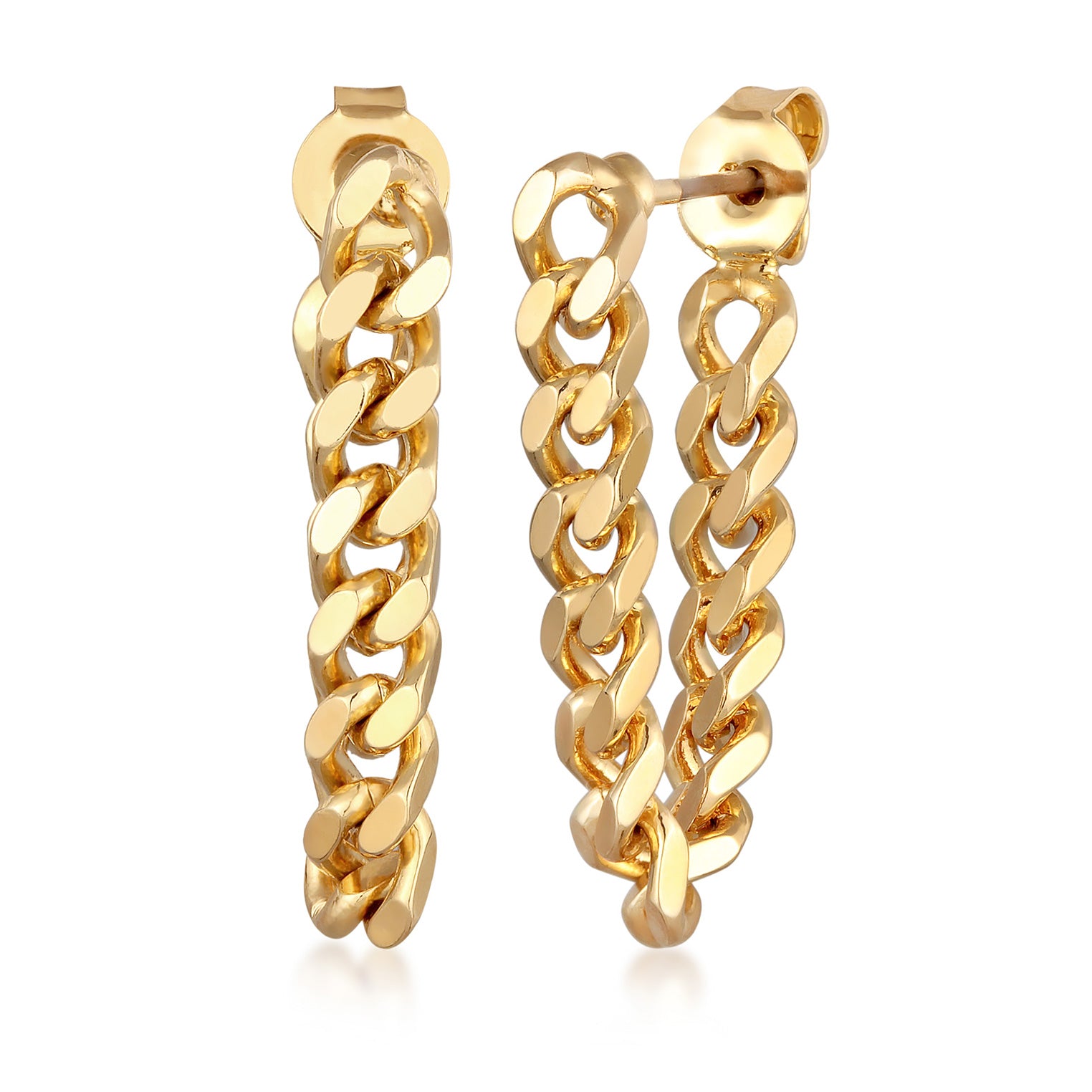 Gold - Elli | Ohrstecker Ketten Element | Messing