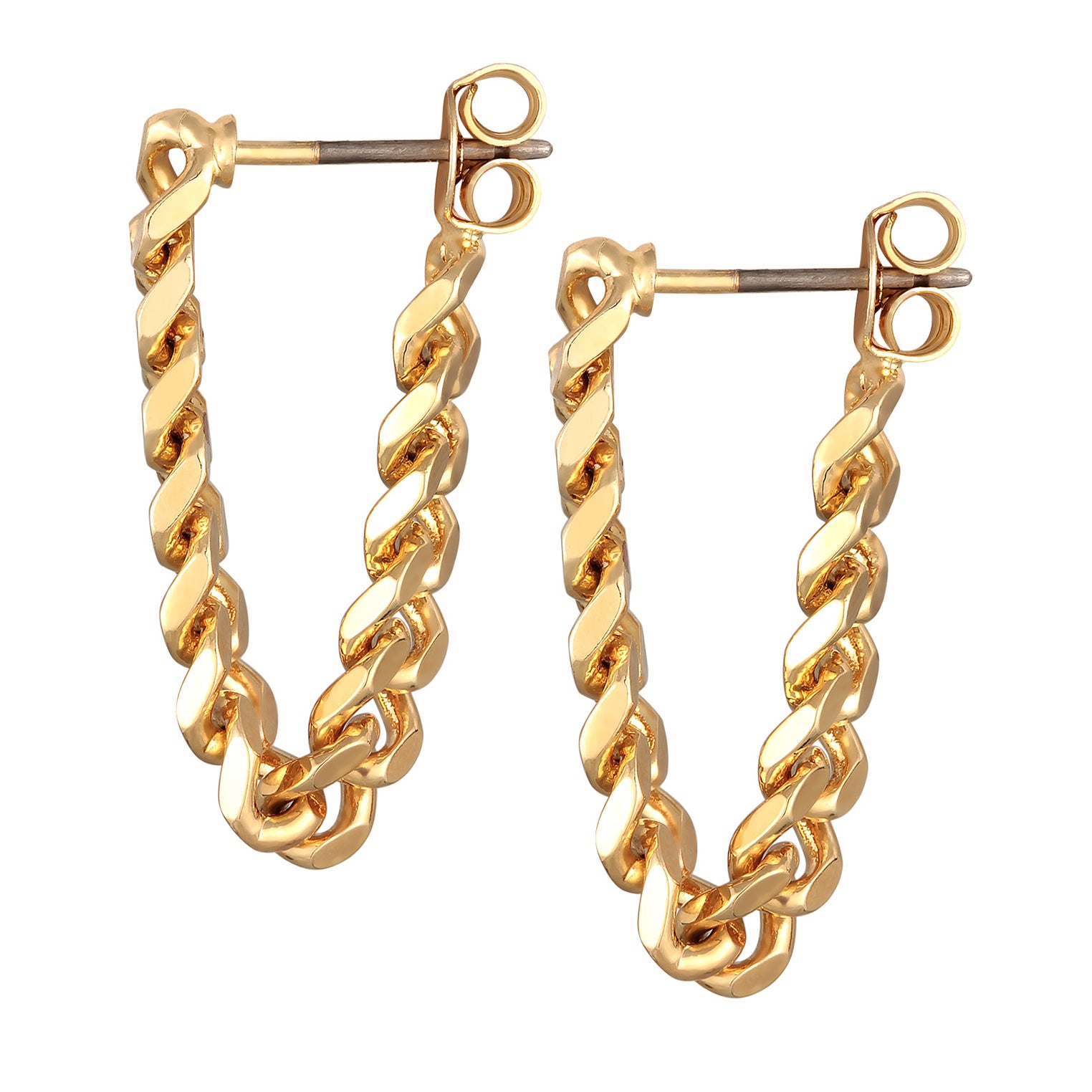 Gold - Elli | Ohrstecker Ketten Element | Messing