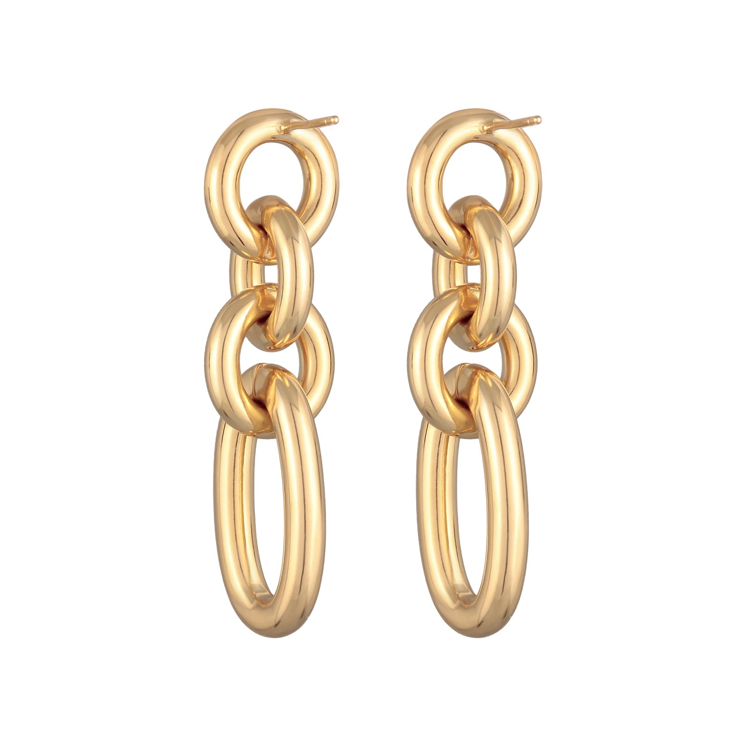 Gold - Elli | Ohrstecker Glieder | Messing