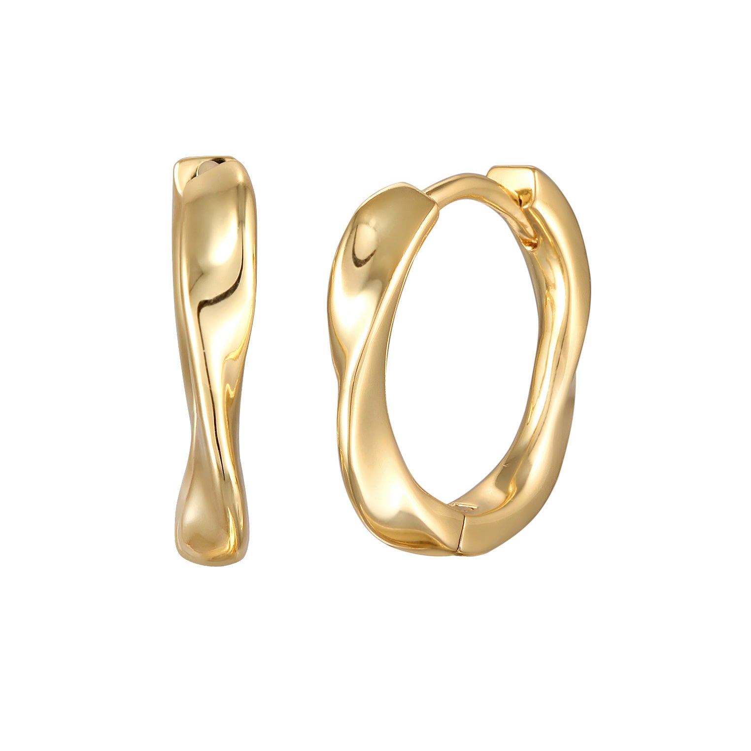 Gold - Elli | Creolen Twisted Organic | Messing
