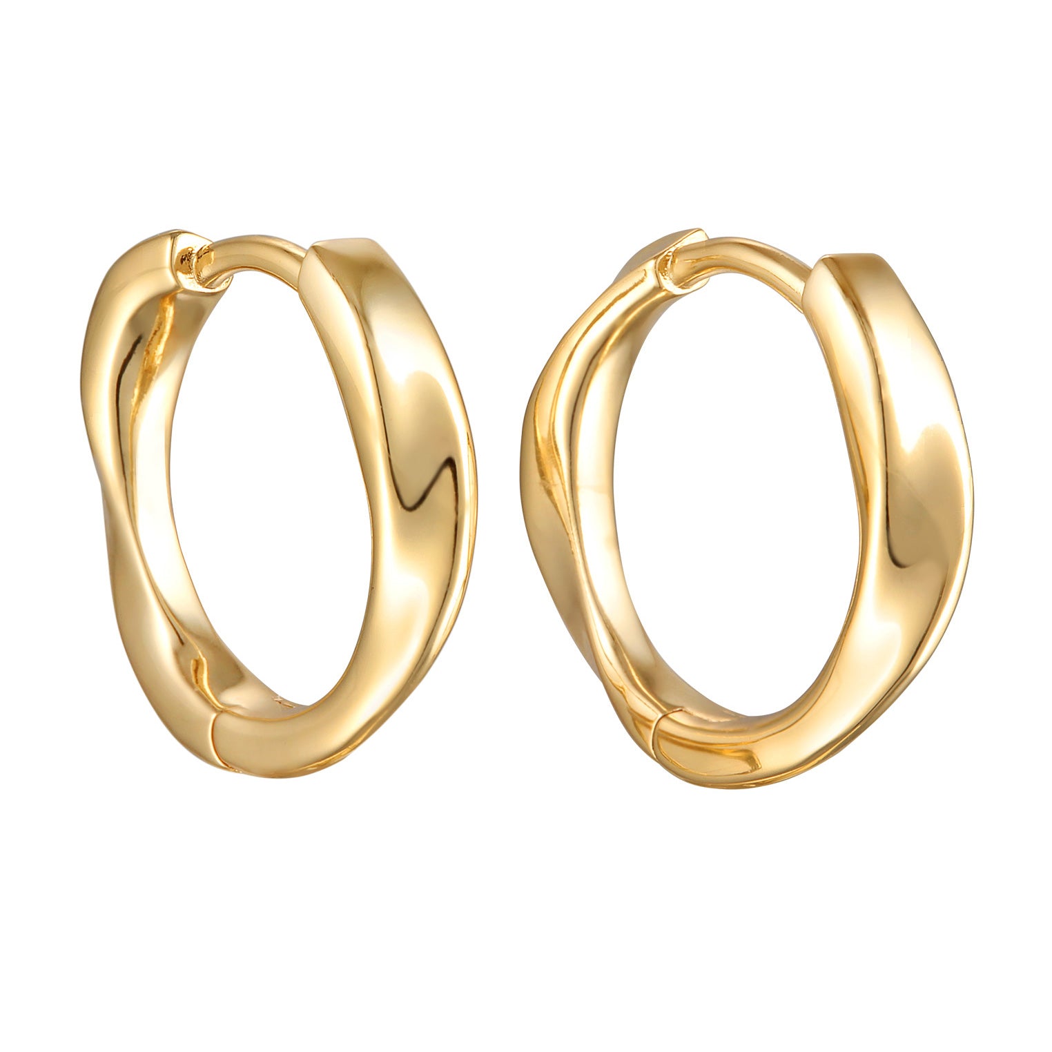 Gold - Elli | Creolen Twisted Organic | Messing