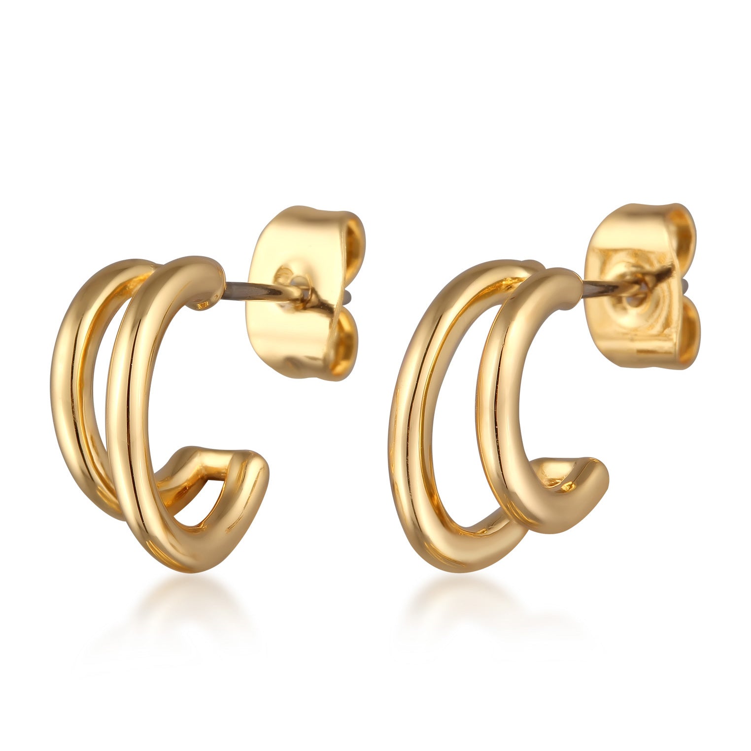 Gold - Elli | Creolen Stecker Offen | Messing