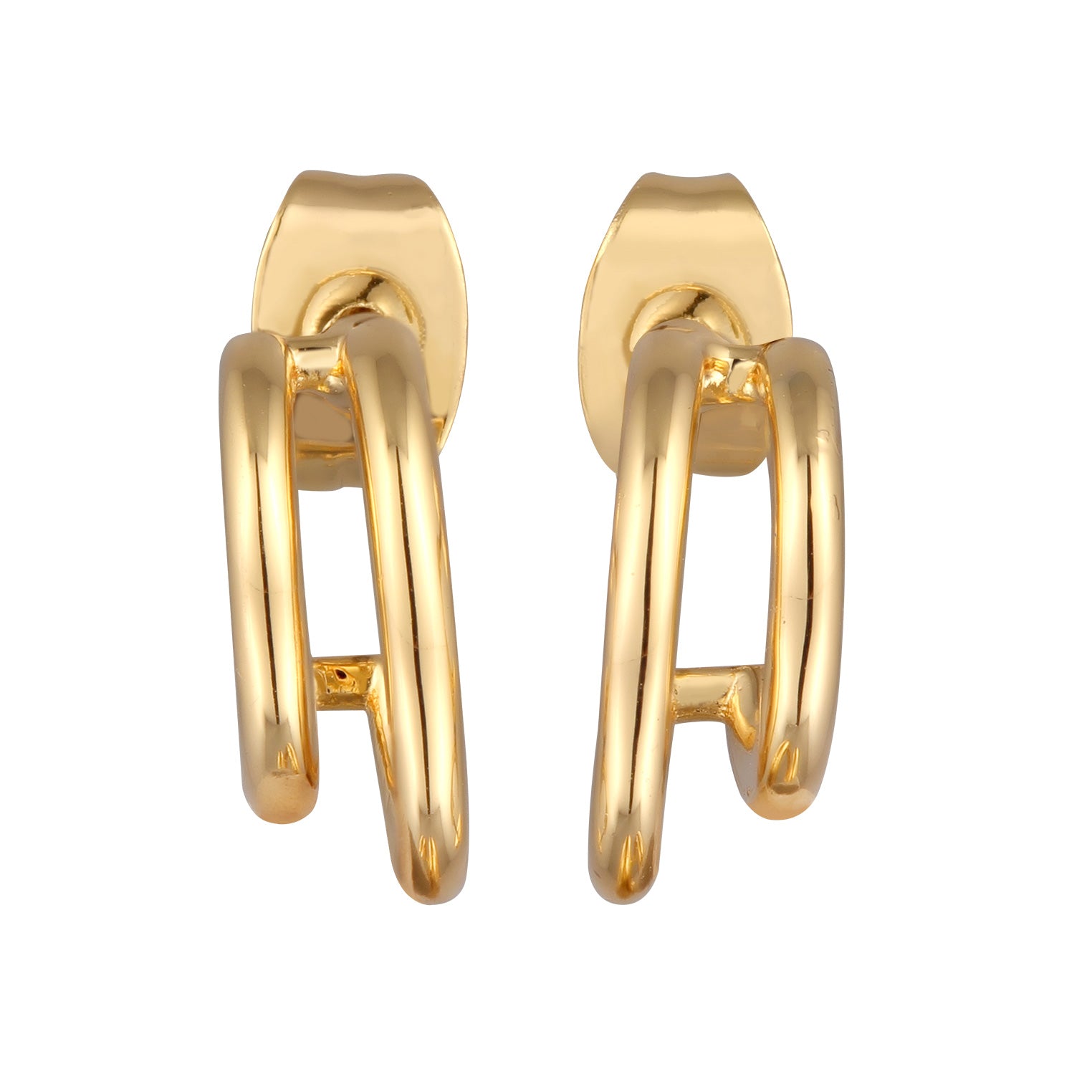 Gold - Elli | Creolen Stecker Offen | Messing