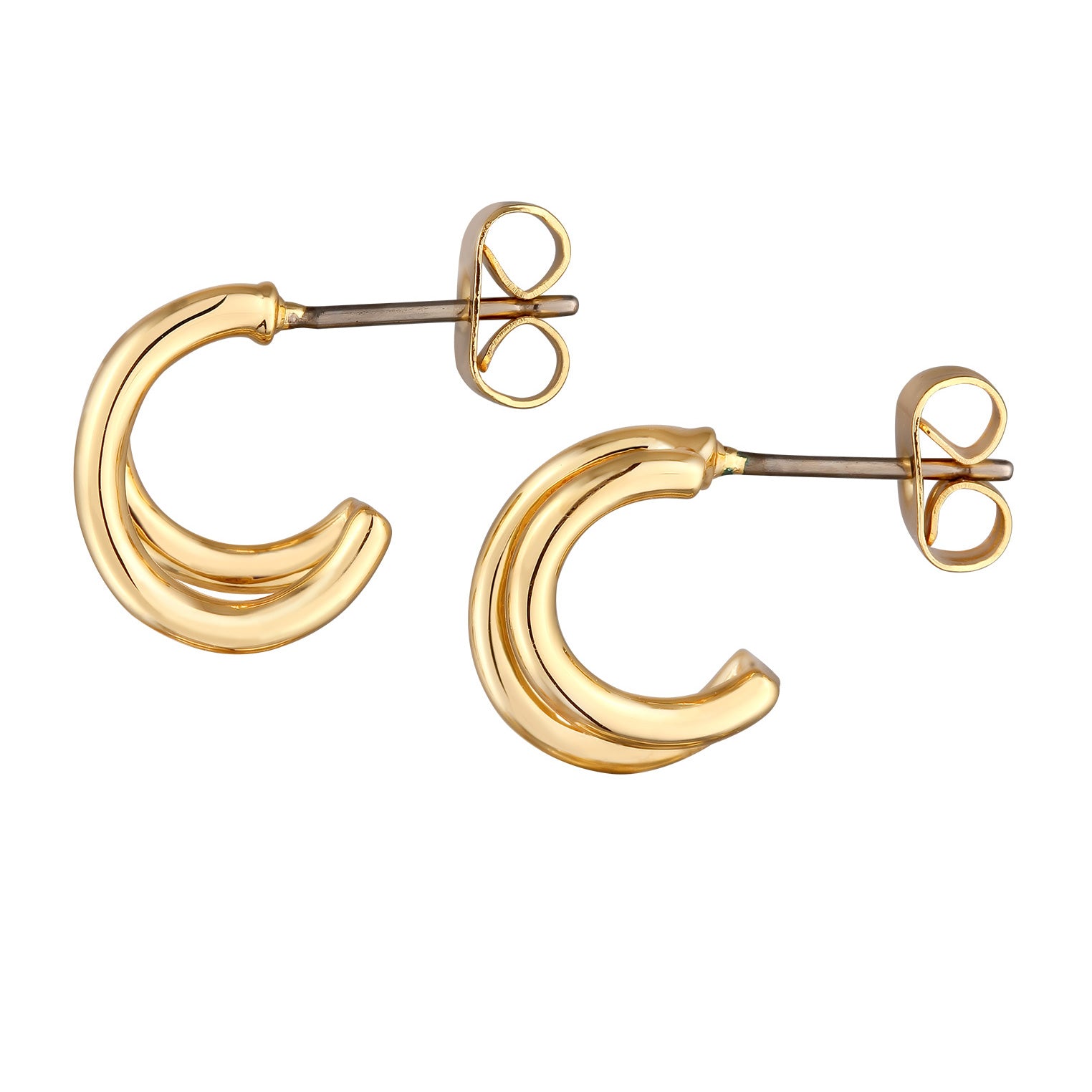 Gold - Elli | Creolen Stecker Offen | Messing