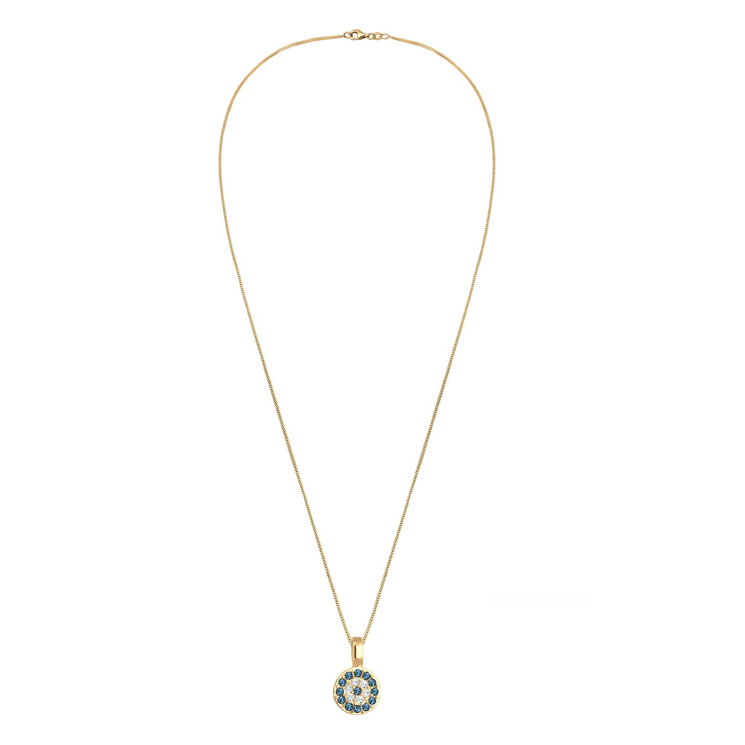 Gold - Elli | Halskette | Mit Kristallen von Swarovski® (Blau) | 925er Sterling Silber Vergoldet